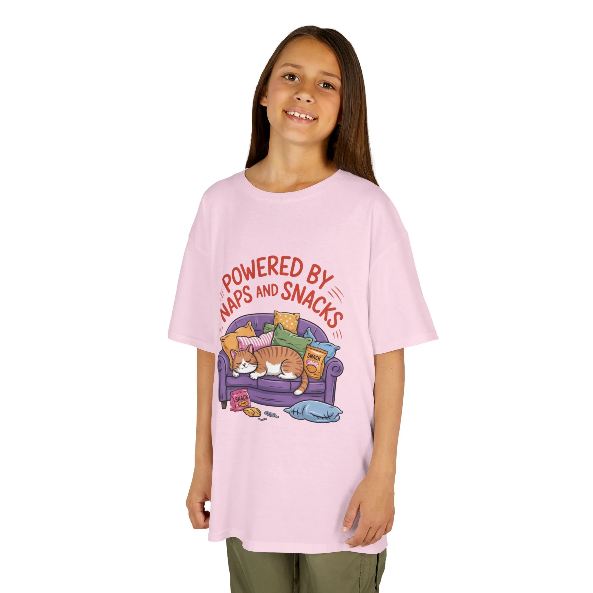 Kids Powered by Naps and Snacks Tee, Funny Kids T-Shirt, Cat Lover Gift, Birthday Present, Cute Cotton Tee, Everyday Wear - Image 18