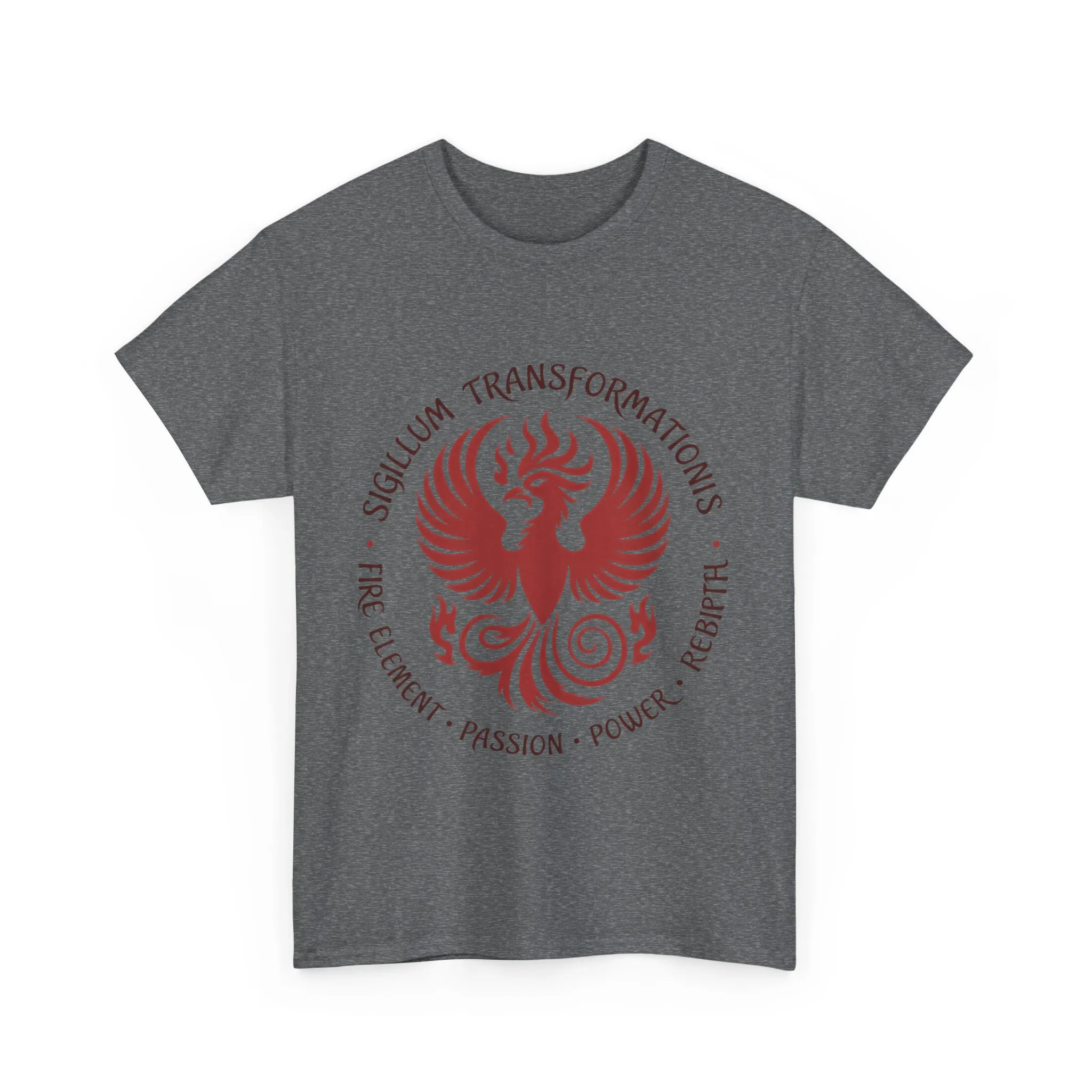 Phoenix Fire Element T-Shirt, Sigillum Transformationis Seal, Passion Power Rebirth Totem, Phoenix Symbol Unisex Tee, Spiritual Tee - Image 13