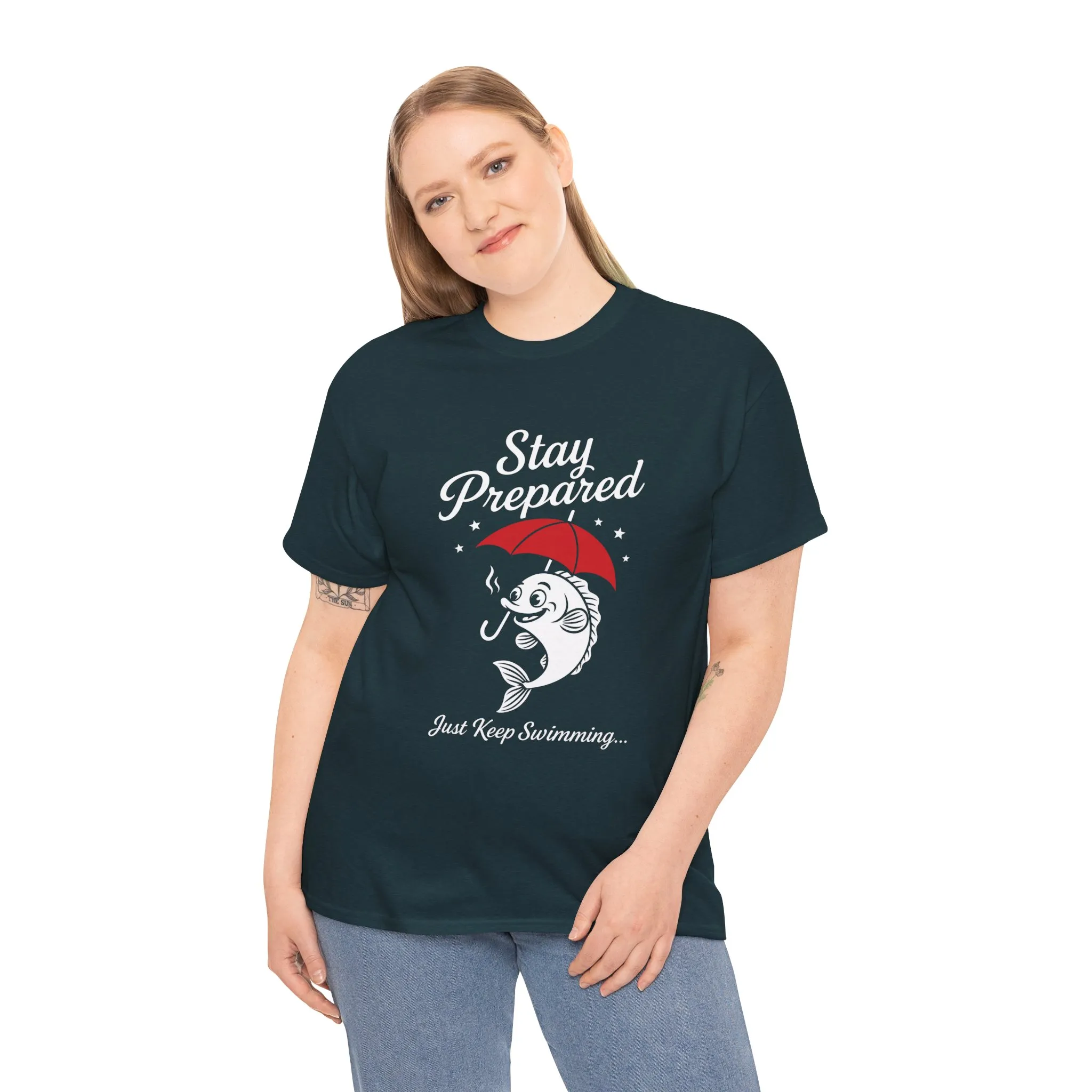 Stay Prepared Fish Shirt for Women - Just Keep Swimming Funny Nautical Tee - Positive Fishing Gift, Outdoor Adventure Apparel - Image 12