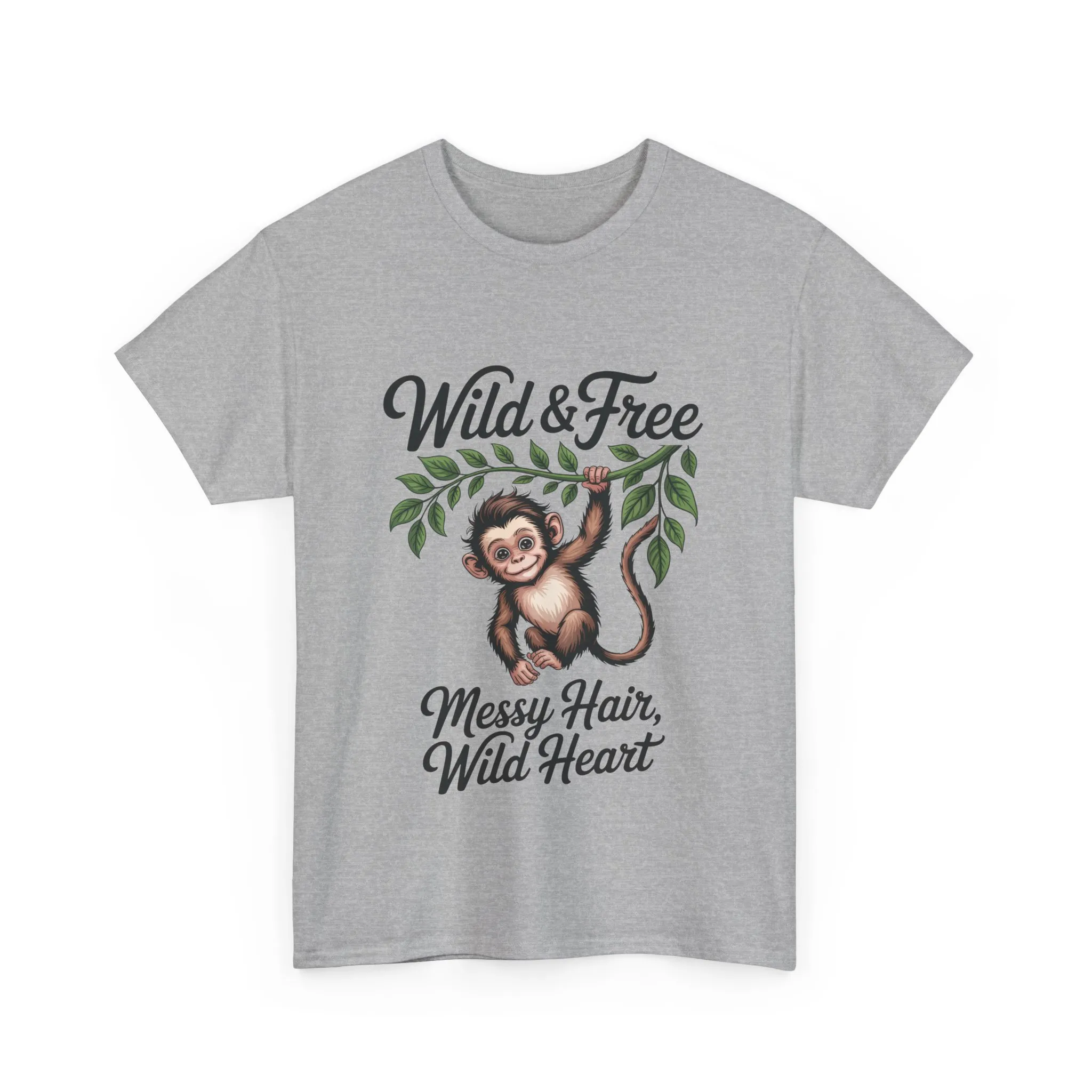Wild & Free Monkey Shirt, Messy Hair Wild Heart Womens Tee, Cute Jungle Animal T-Shirt, Boho Adventure Graphic, Fun Nature Lover Gift - Image 7