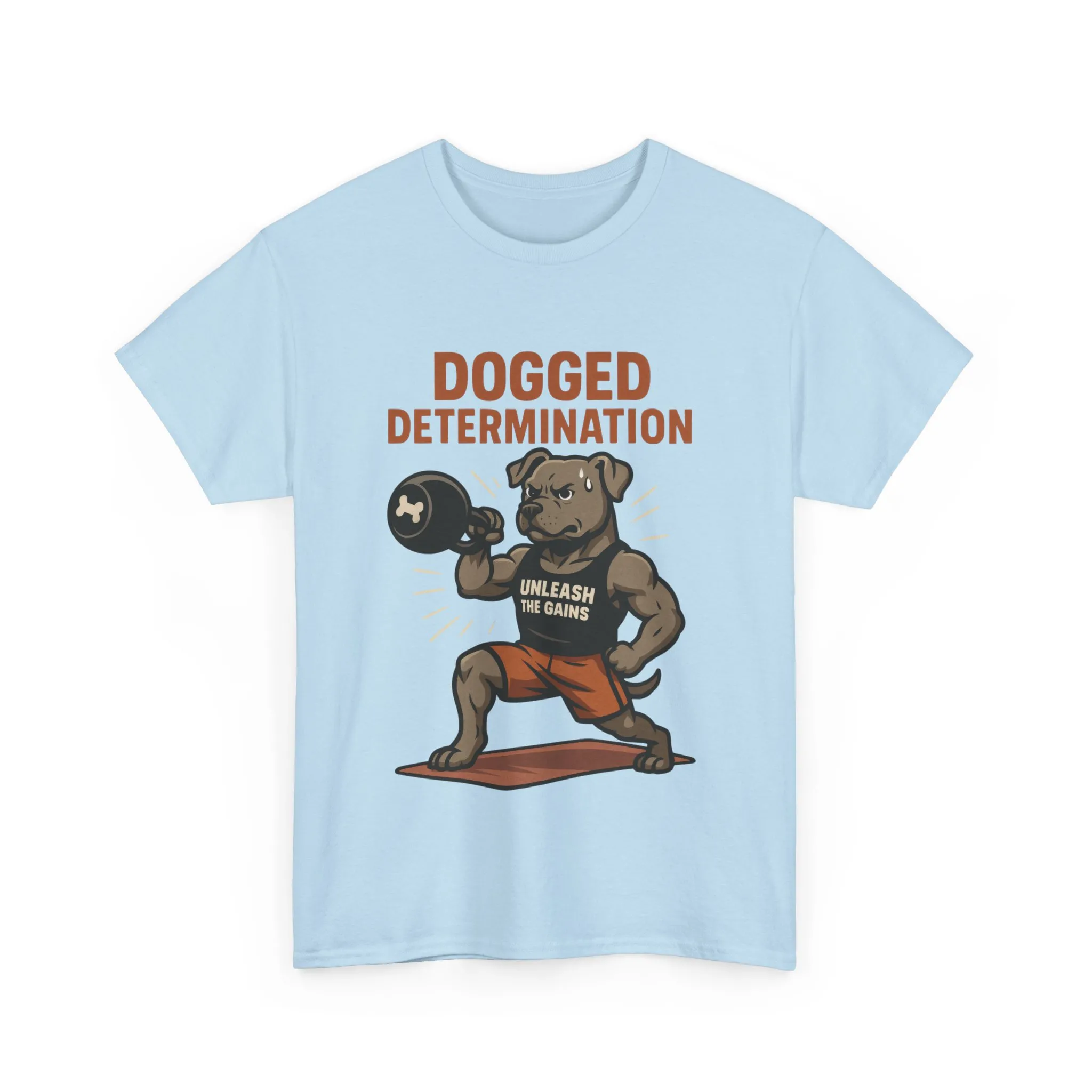 Funny Gym Dog T-Shirt for Men, Workout Bulldog Graphic Tee, Fitness Motivation Shirt, Dog Lover Gift, Dogged Determination Gym Tee - Image 2