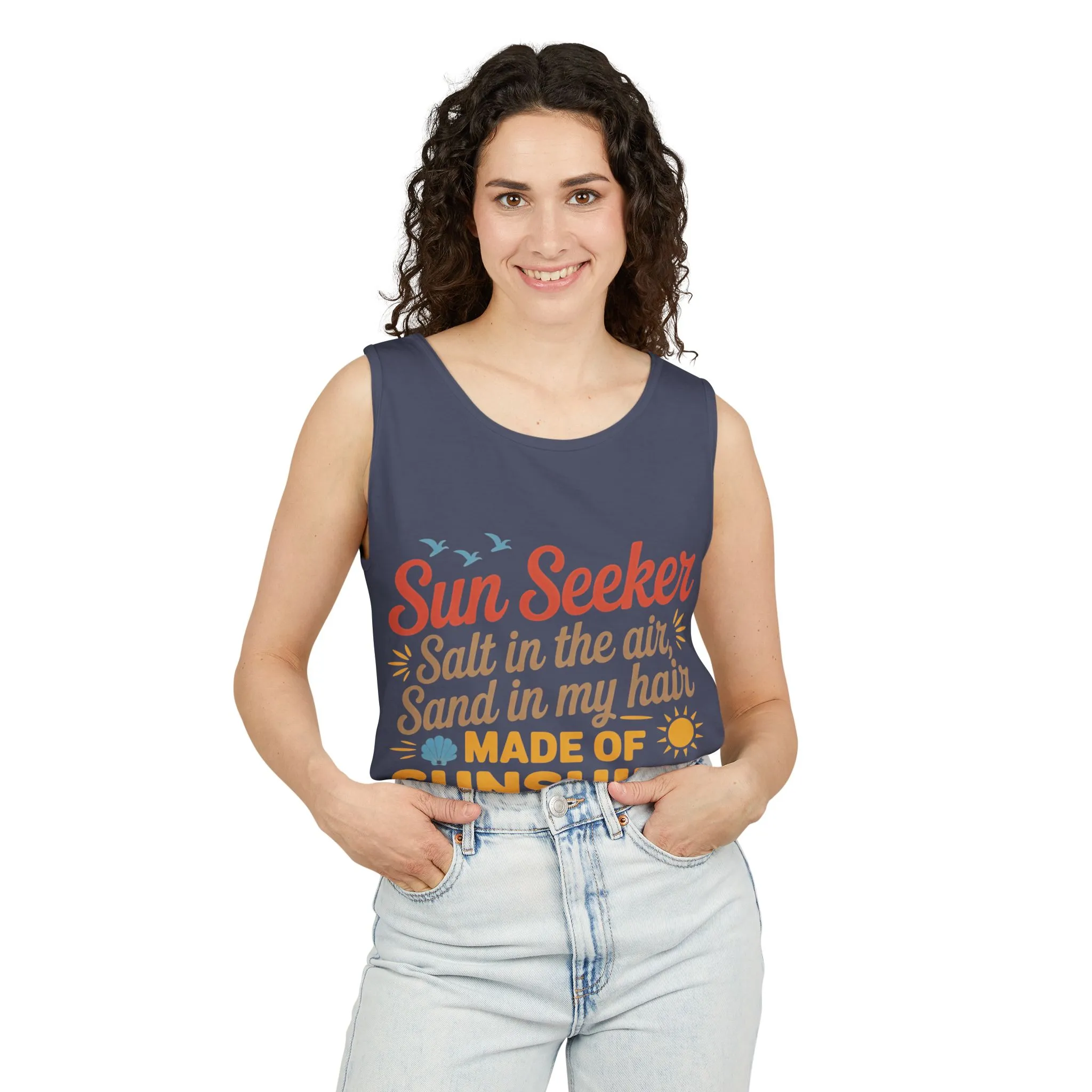 Sun Seeker Summer Quote Tank Top, Made of Sunshine Beach Vibes Tee, Ocean Breeze Please Tank Top for Women, Salt in the Air Sand Top - Image 20