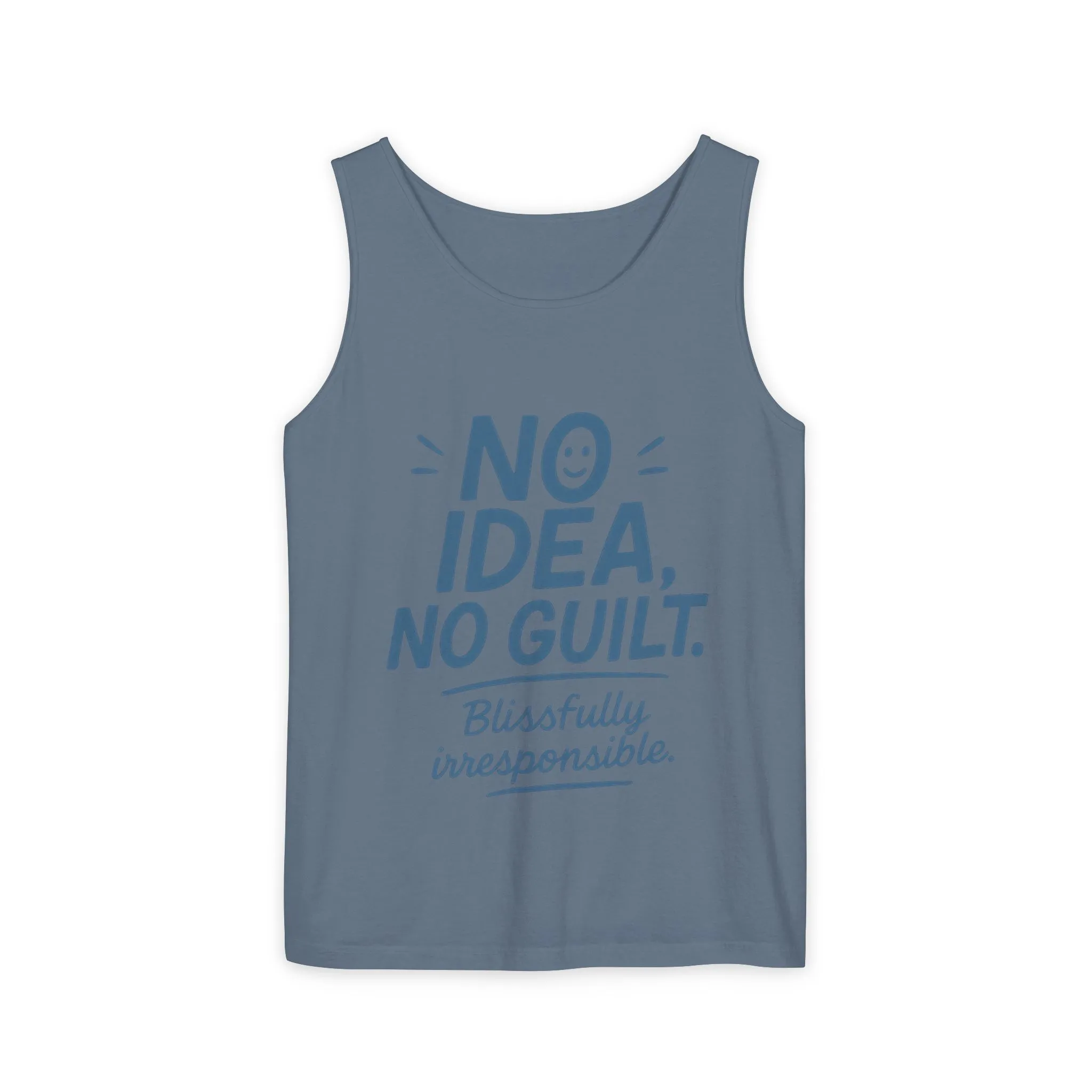 Womens No Guilt Tank Top, No Idea Funny Quote, Blissfully Irresponsible Workout Tee, Casual Sleeveless Top, Summer Activewear, Relaxed Style - Image 13