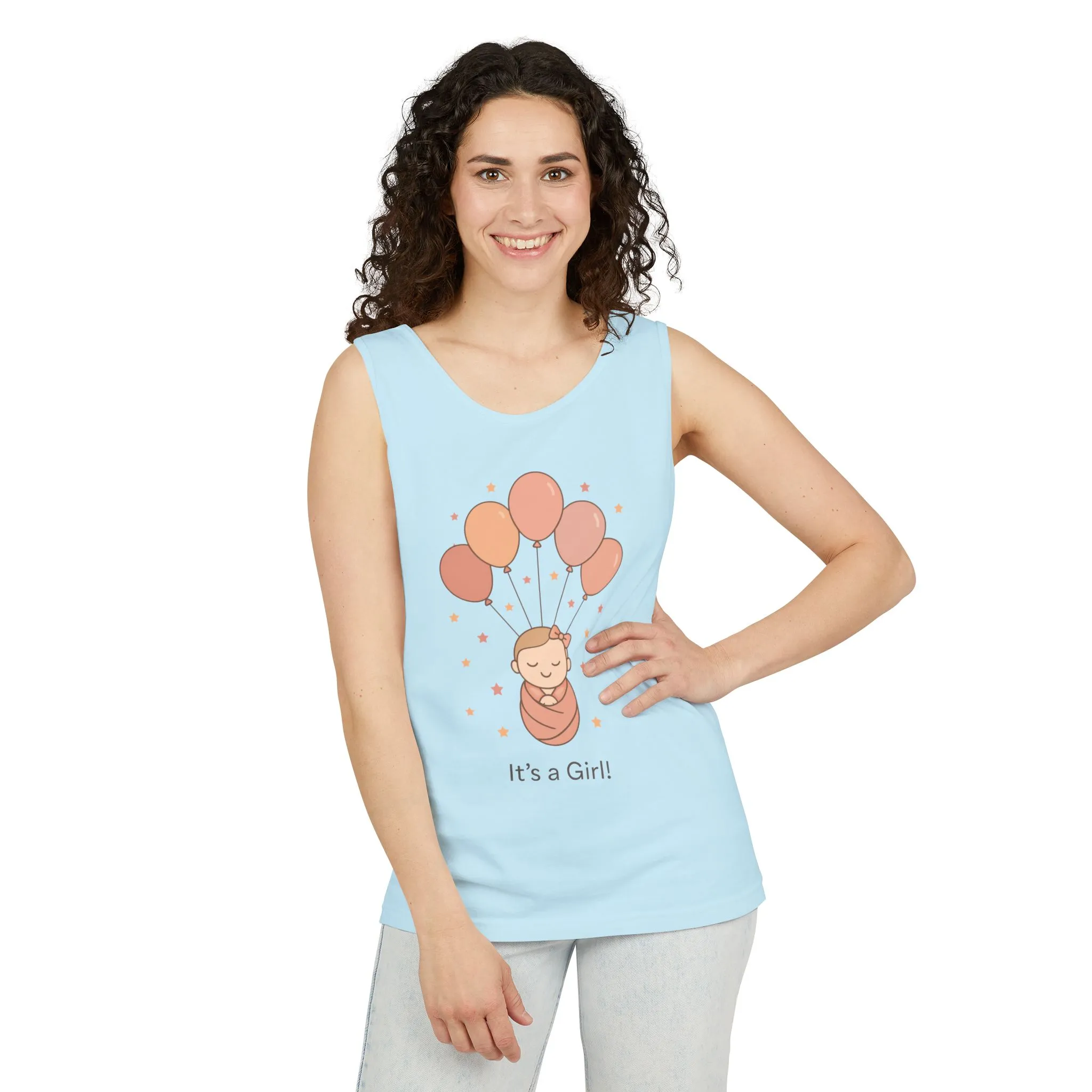 It's a Girl! Baby Shower Tank Top, Baby Girl Pregnancy Announcement Shirt, Gender Reveal Mom To Be Gift, Expecting Baby Shower Top - Image 8