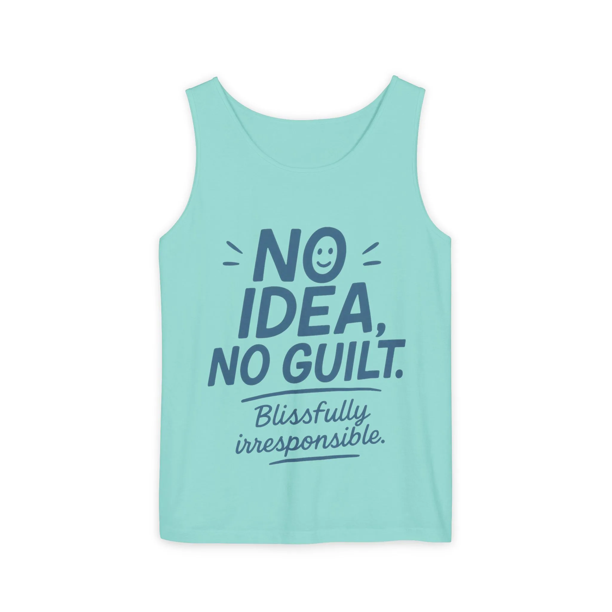 Mens Funny Tank Top, No Idea No Guilt Quote, Blissfully Irresponsible Gym Shirt, Casual Sleeveless Top, , Fun Party Shirt - Image 13