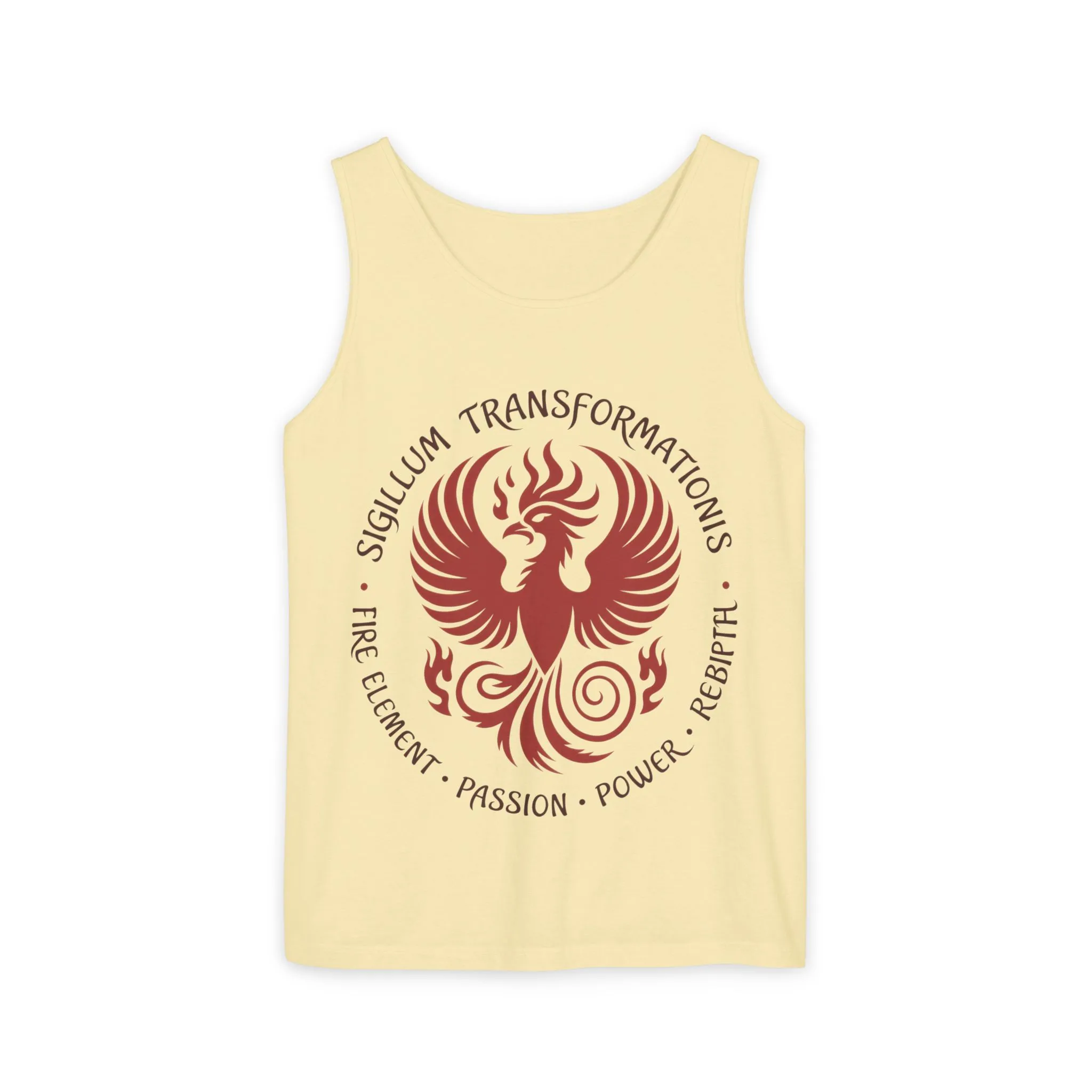 Phoenix Fire Element Tank Top, Sigillum Transformationis Seal, Passion Power Rebirth Totem, Phoenix Symbol Unisex Tank, Spiritual Tee - Image 10
