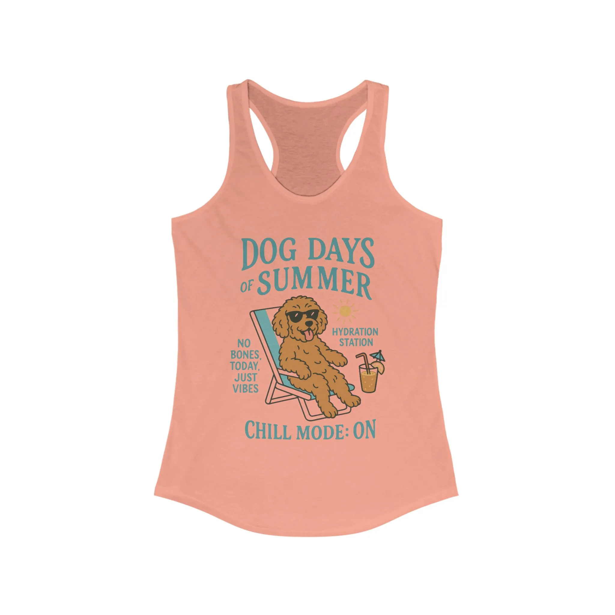 Dog Days of Summer Tank, Funny Cute Dog Graphic Womens Tank Top, Chill Mode ON Tee, Summer Puppy Vibes Gift, Dog Lover Gift - Image 3