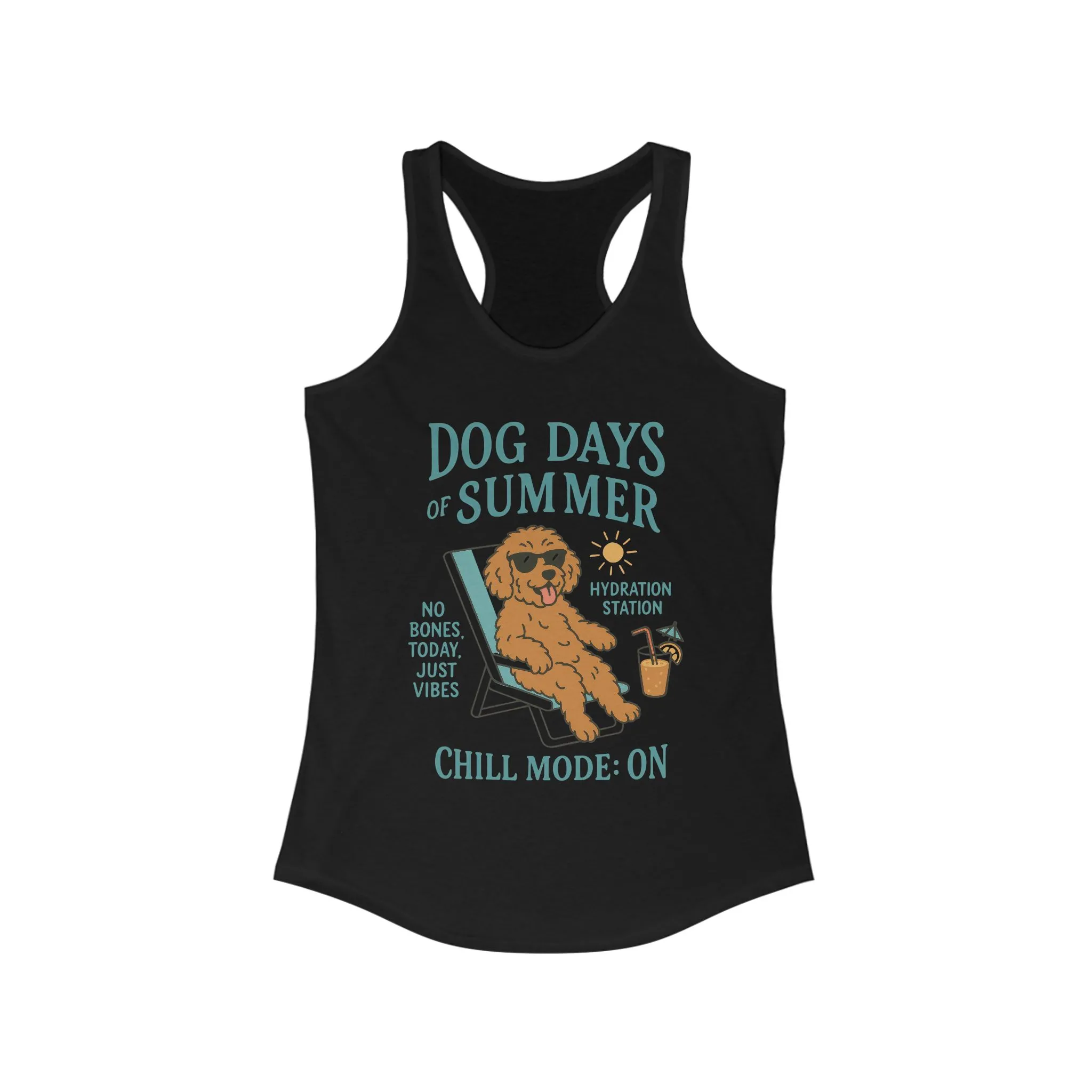 Dog Days of Summer Tank, Funny Cute Dog Graphic Womens Tank Top, Chill Mode ON Tee, Summer Puppy Vibes Gift, Dog Lover Gift - Image 5