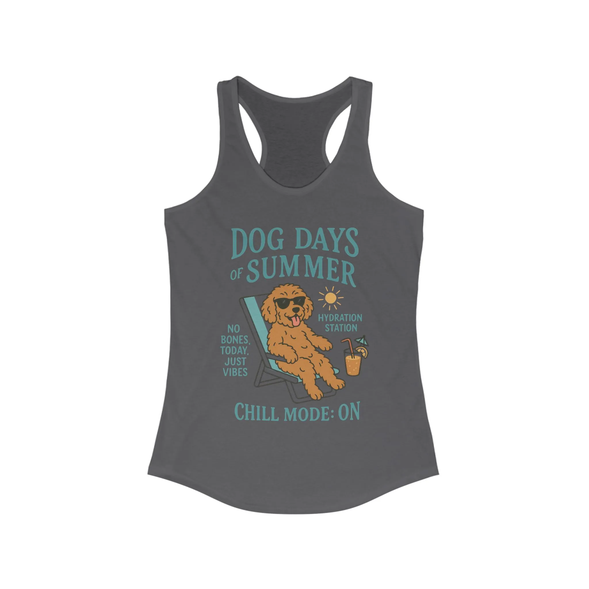 Dog Days of Summer Tank, Funny Cute Dog Graphic Womens Tank Top, Chill Mode ON Tee, Summer Puppy Vibes Gift, Dog Lover Gift - Image 15