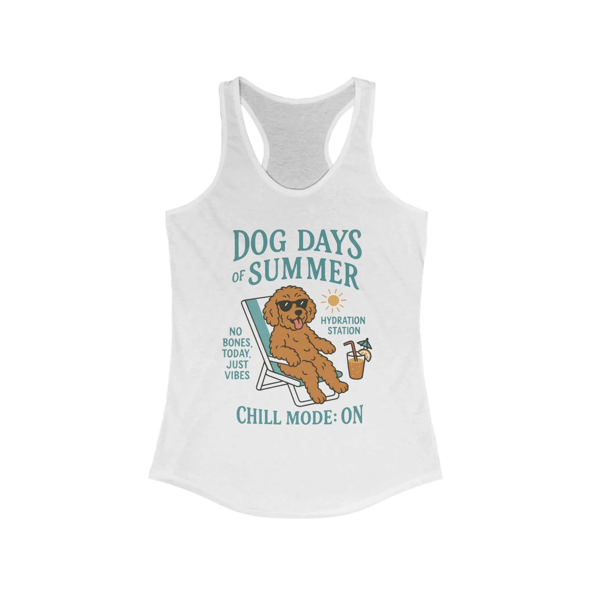 Dog Days of Summer Tank, Funny Cute Dog Graphic Womens Tank Top, Chill Mode ON Tee, Summer Puppy Vibes Gift, Dog Lover Gift