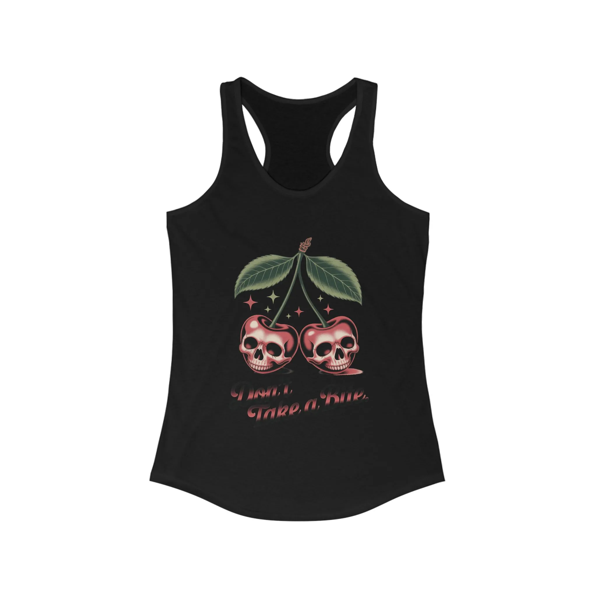 Skull Cherry Womens Tank Top, Edgy Tee, Halloween Apparel, Cute Gothic Fruit Graphic Tank for Women, Funny Dark Style Tee, Summer Wear - Image 5