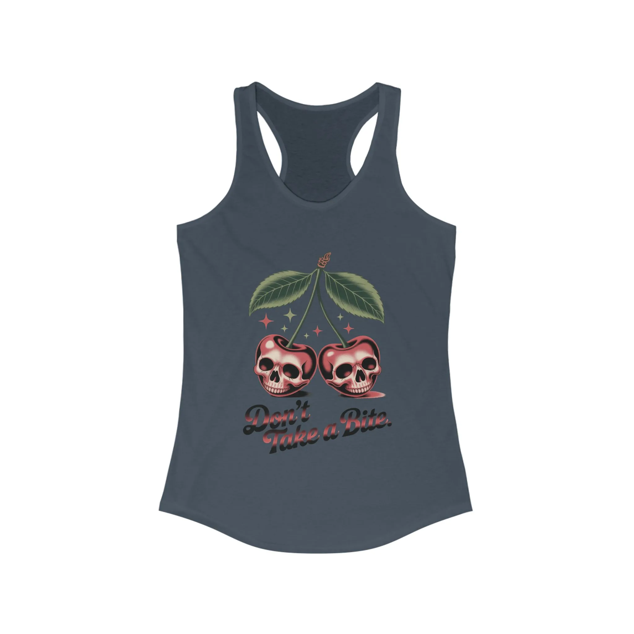 Skull Cherry Womens Tank Top, Edgy Tee, Halloween Apparel, Cute Gothic Fruit Graphic Tank for Women, Funny Dark Style Tee, Summer Wear - Image 11