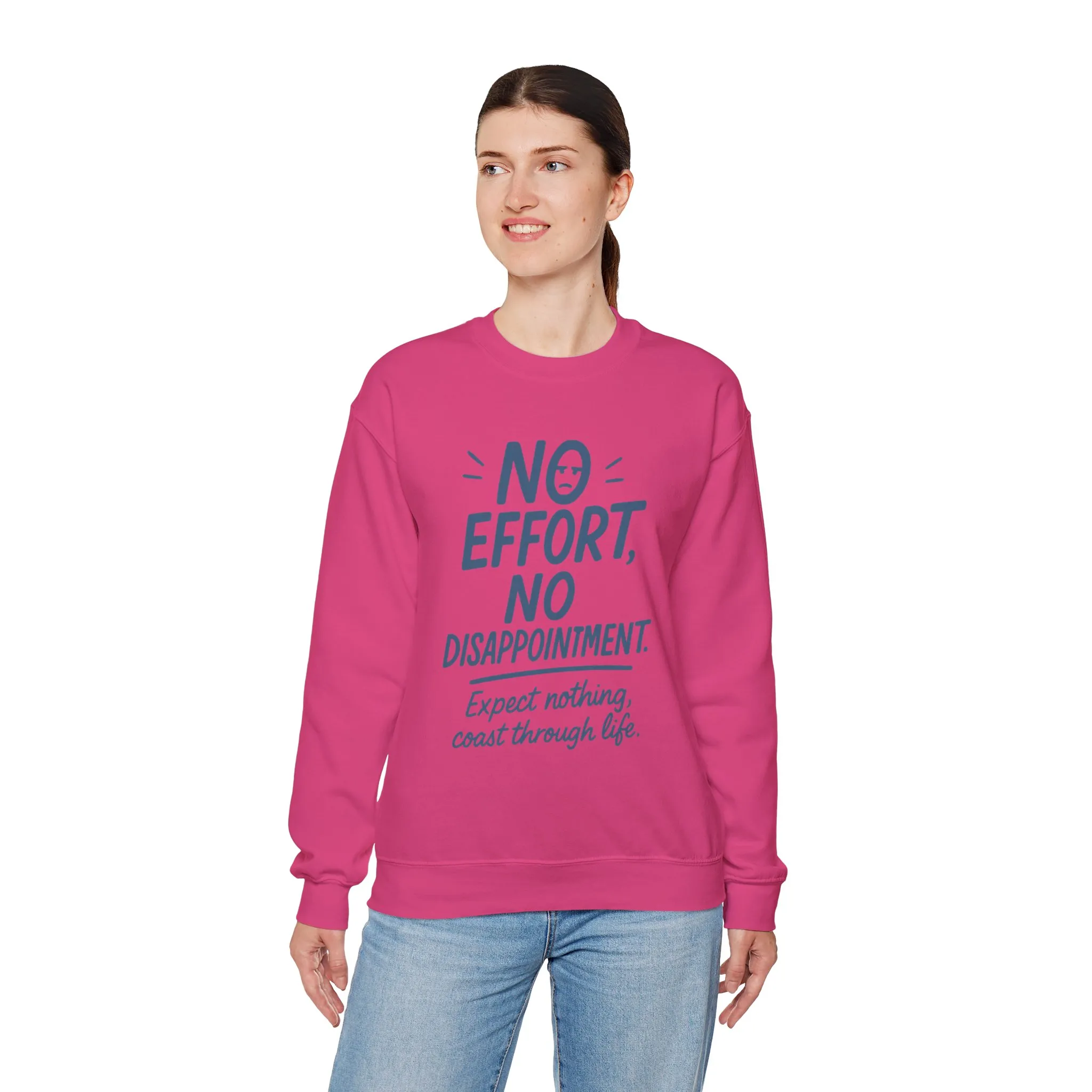 Funny Lazy Life Womens Crewneck Sweatshirt, No Effort No Disappointment Quote, Cozy Relaxed Fit Pullover, Gift for Her - Image 24