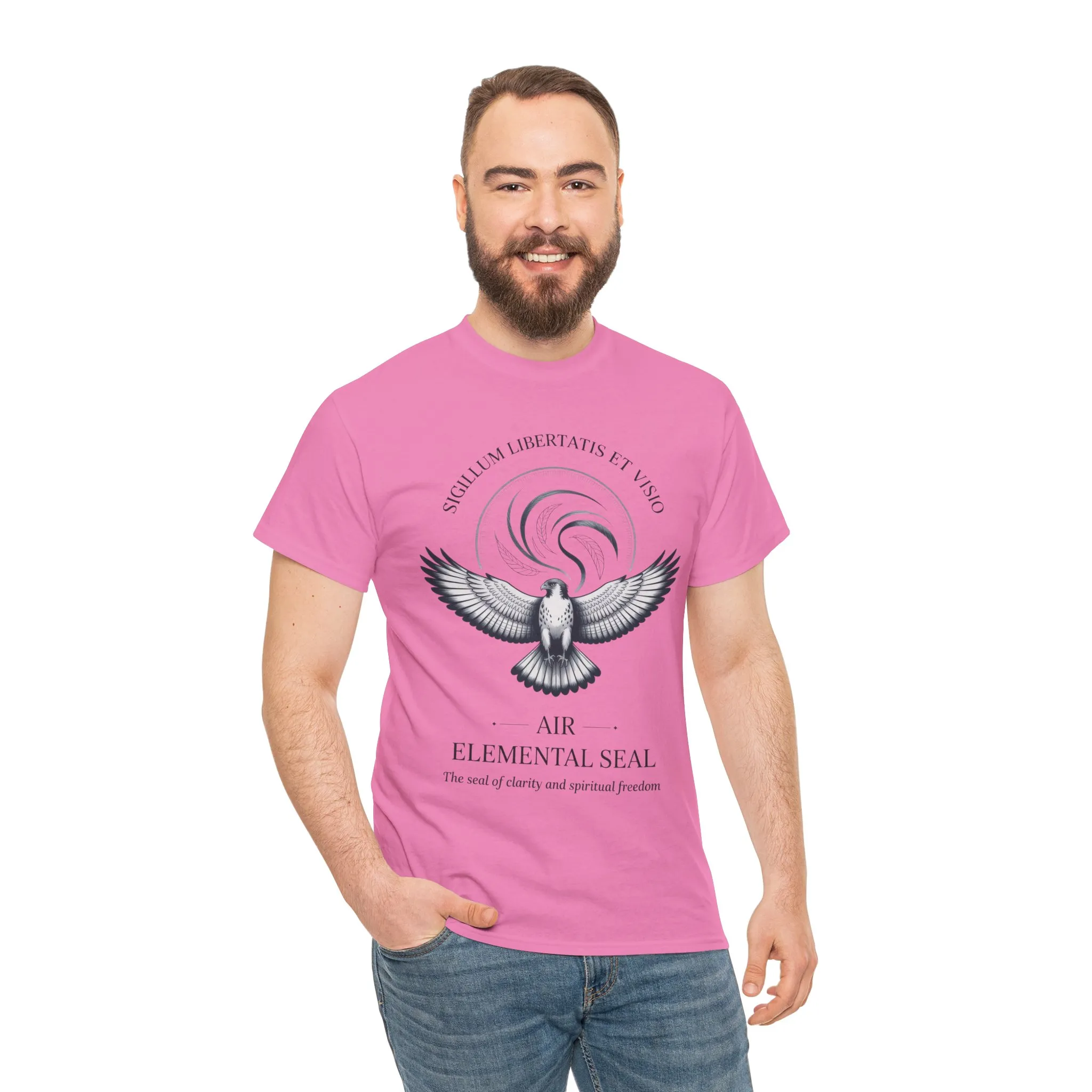 Air Elemental Seal Unisex Cotton Tee, Clarity & Spiritual Freedom Symbol Tee, Unisex Elemental Shirt, Vision Totem Gift, Spiritual Gift - Image 40