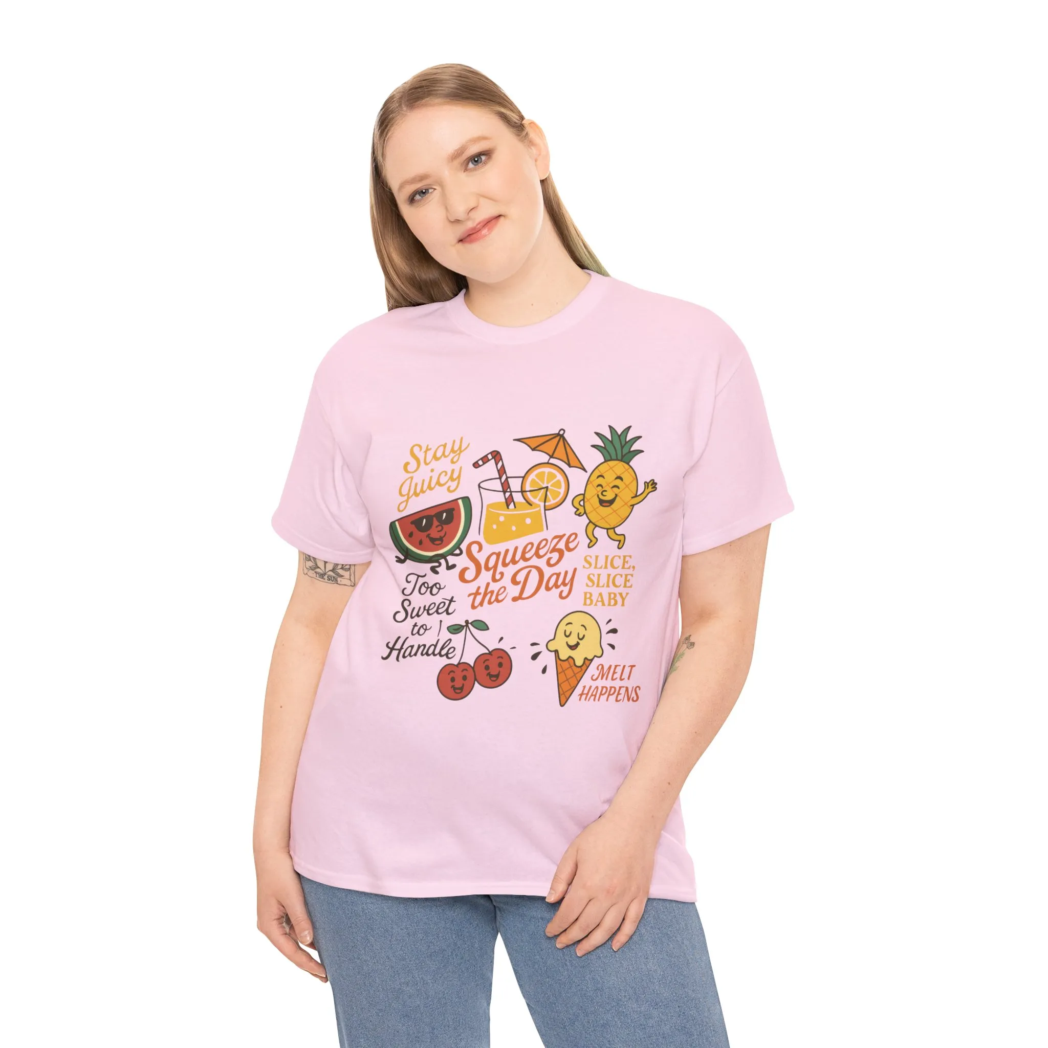Cute Fruit Pun T-Shirt for Women, Summer Graphic Tee, Kawaii Watermelon Pineapple Ice Cream Design, Squeeze the Day Shirt, Stay Juicy Top - Image 27