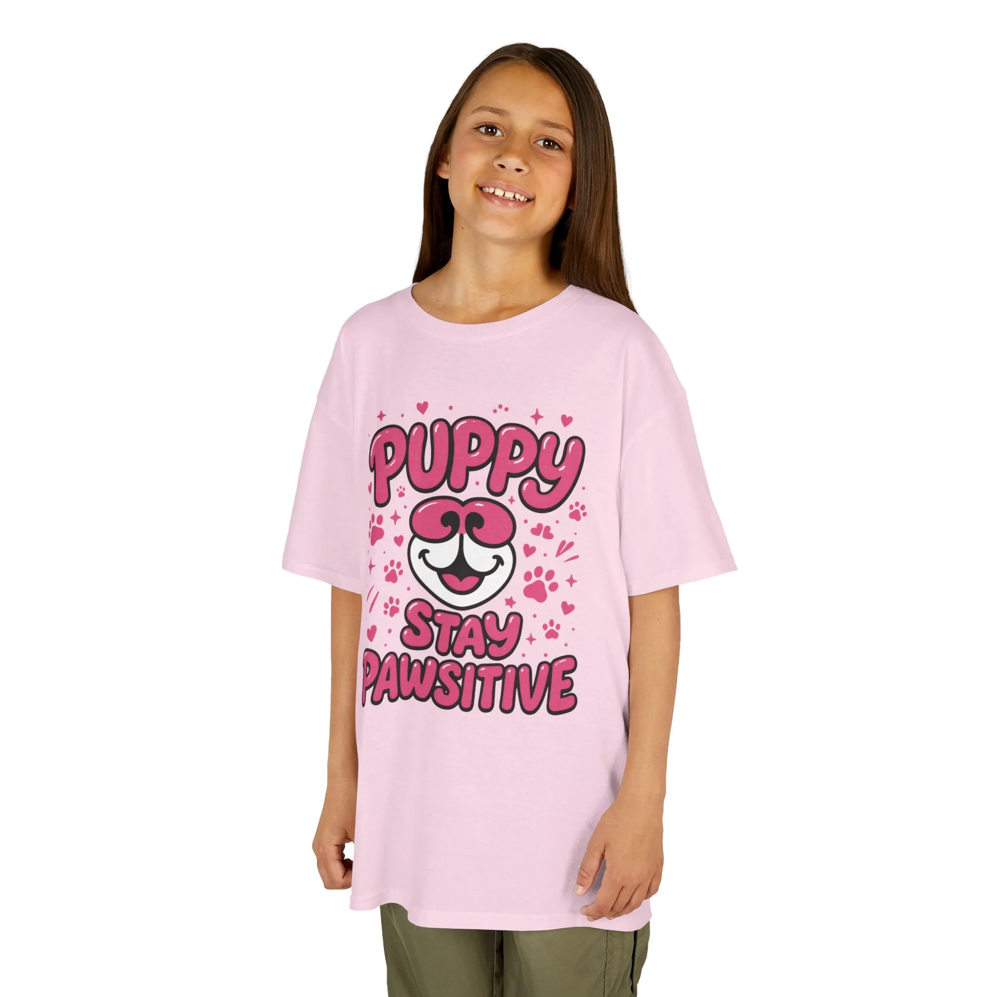 Puppy Stay Pawsitive Youth T-Shirt - Cute Positive Dog Shirt for Teens - Fun Puppy Paw Graphic Kids Tee, Kids Gift, Pet Lover Shirt - Image 20