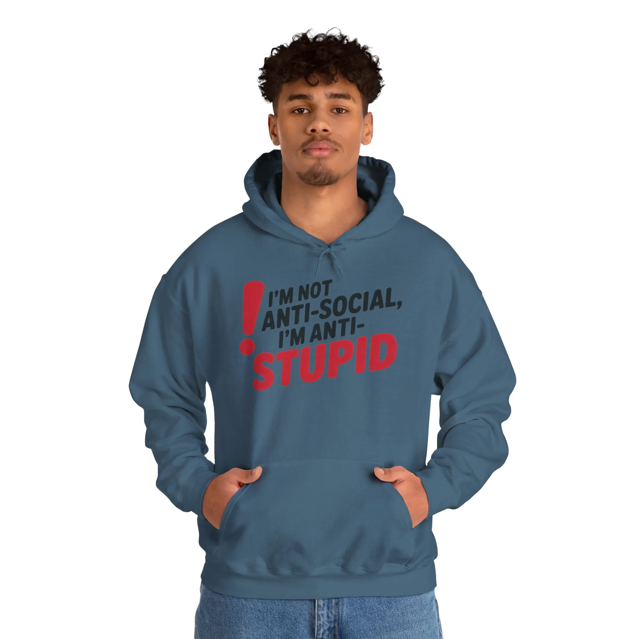 Anti-Stupid Hoodie, Funny Unisex Hoodie, Snarky Anti-Social Unisex Sweatshirt, Gift for Friends, Perfect for Everyday Wear, Humorous Apparel - Image 18