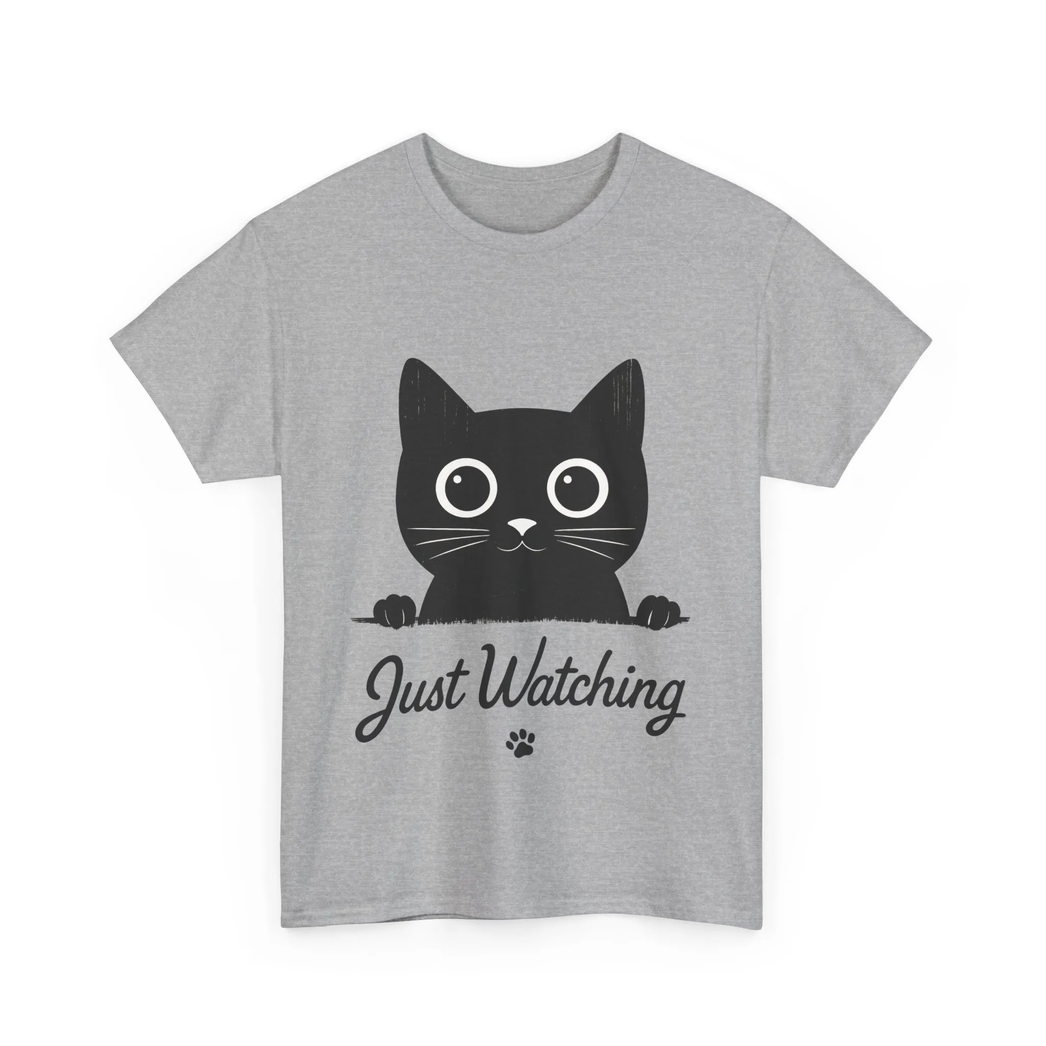 Cute Black Cat Shirt for Women - Just Watching Minimalist Kitty Tee - Funny Cat Lover Gift, Funny Pet Lover Gift, Animal Lover Tee - Image 4