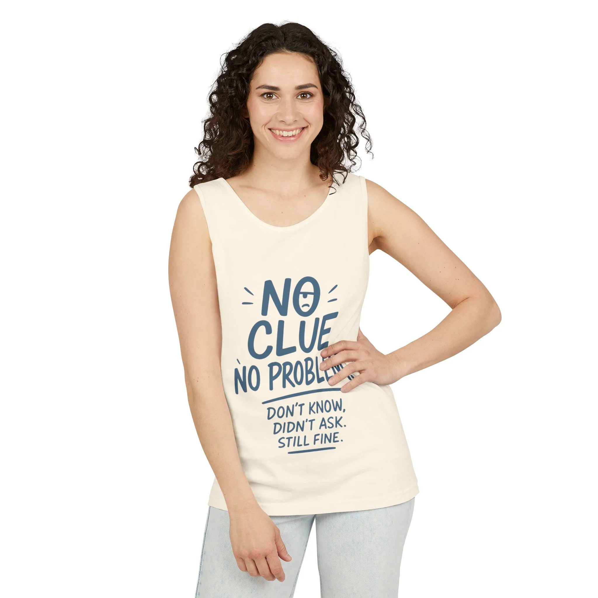 Funny No ClueWomens Tank Top, No Problem Quote Shirt, Dont Know Didnt Ask Graphic Tee, Gift for Her, Humorous Tee, Workout Sleeveless Shirt - Image 6