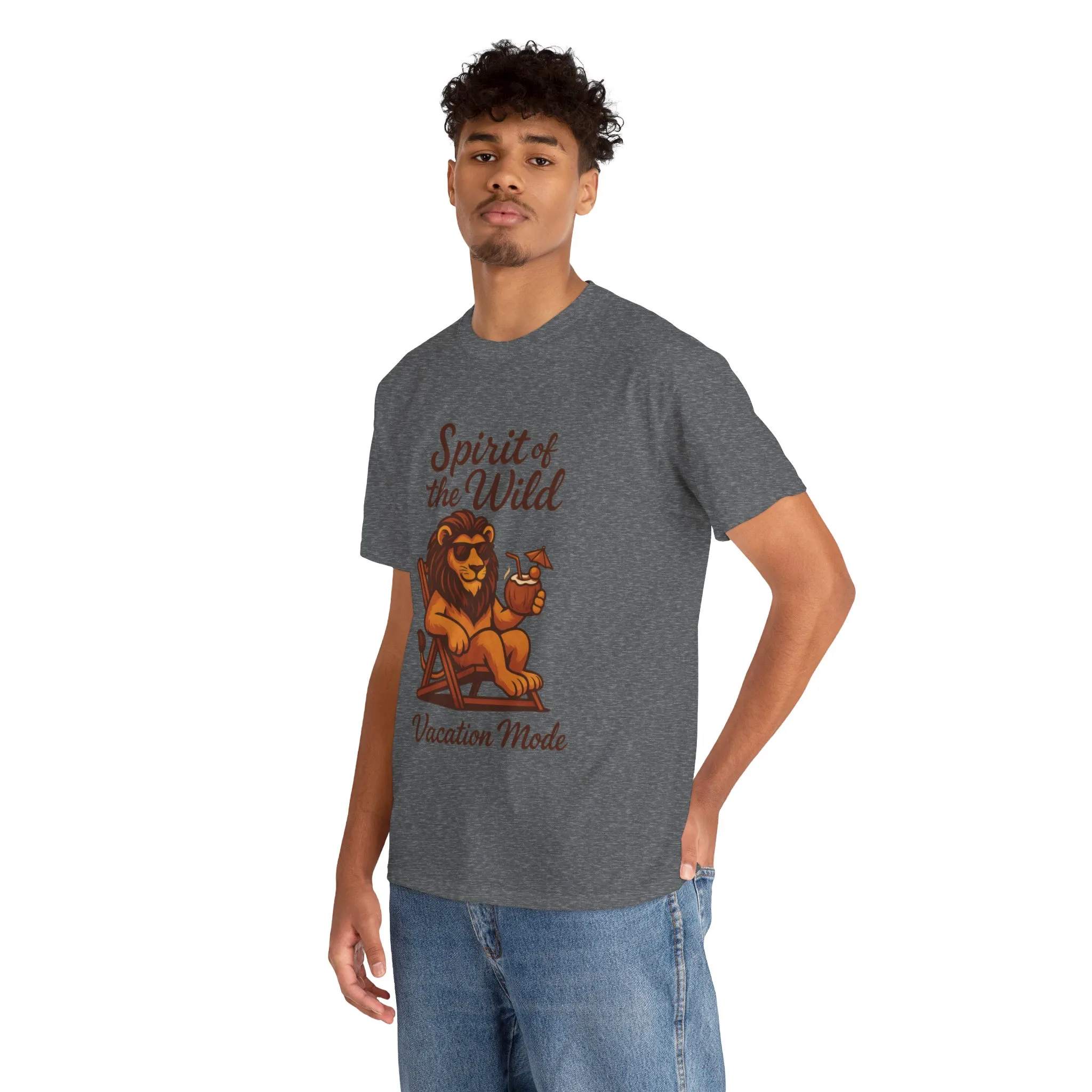 Spirit of the Wild Lion Shirt for Men - Vacation Mode Funny Summer Tee - Relaxed Jungle King Graphic, Vacation Mode, Perfect for Vacations - Image 18