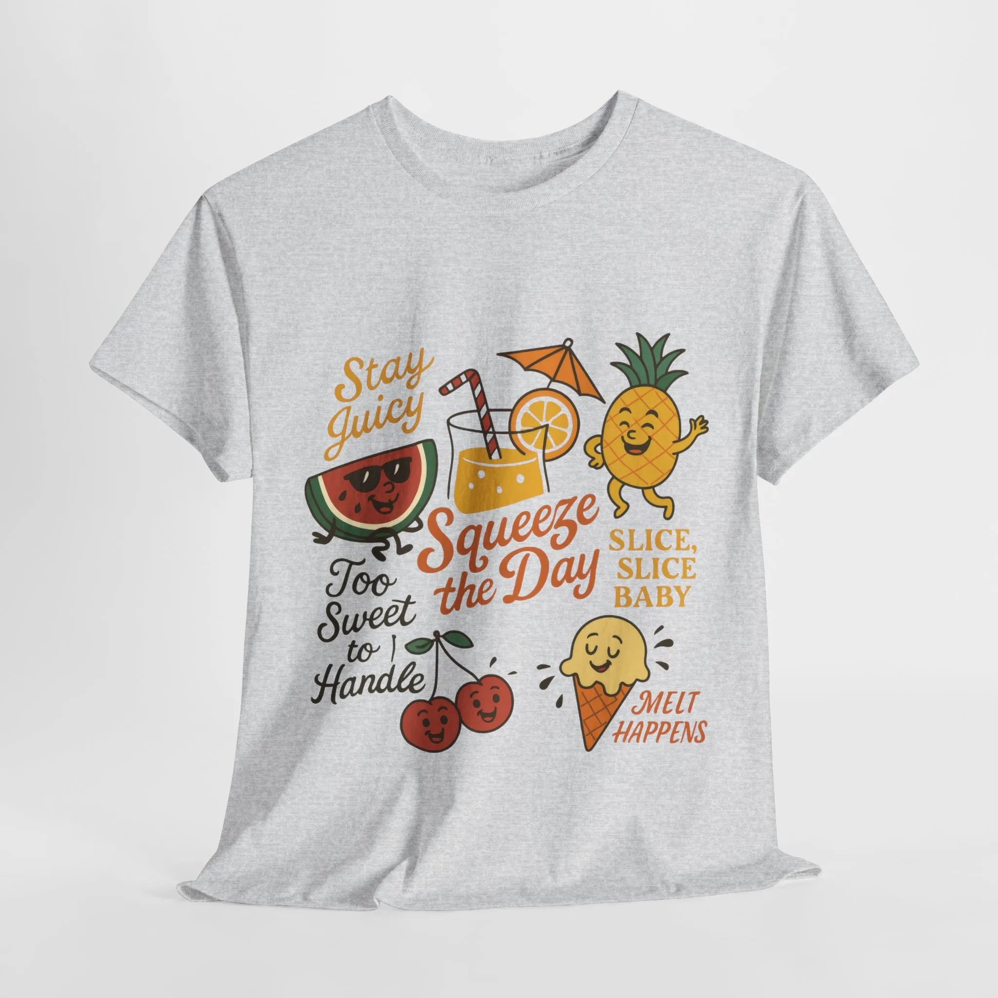 Cute Fruit Pun T-Shirt for Women, Summer Graphic Tee, Kawaii Watermelon Pineapple Ice Cream Design, Squeeze the Day Shirt, Stay Juicy Top - Image 4