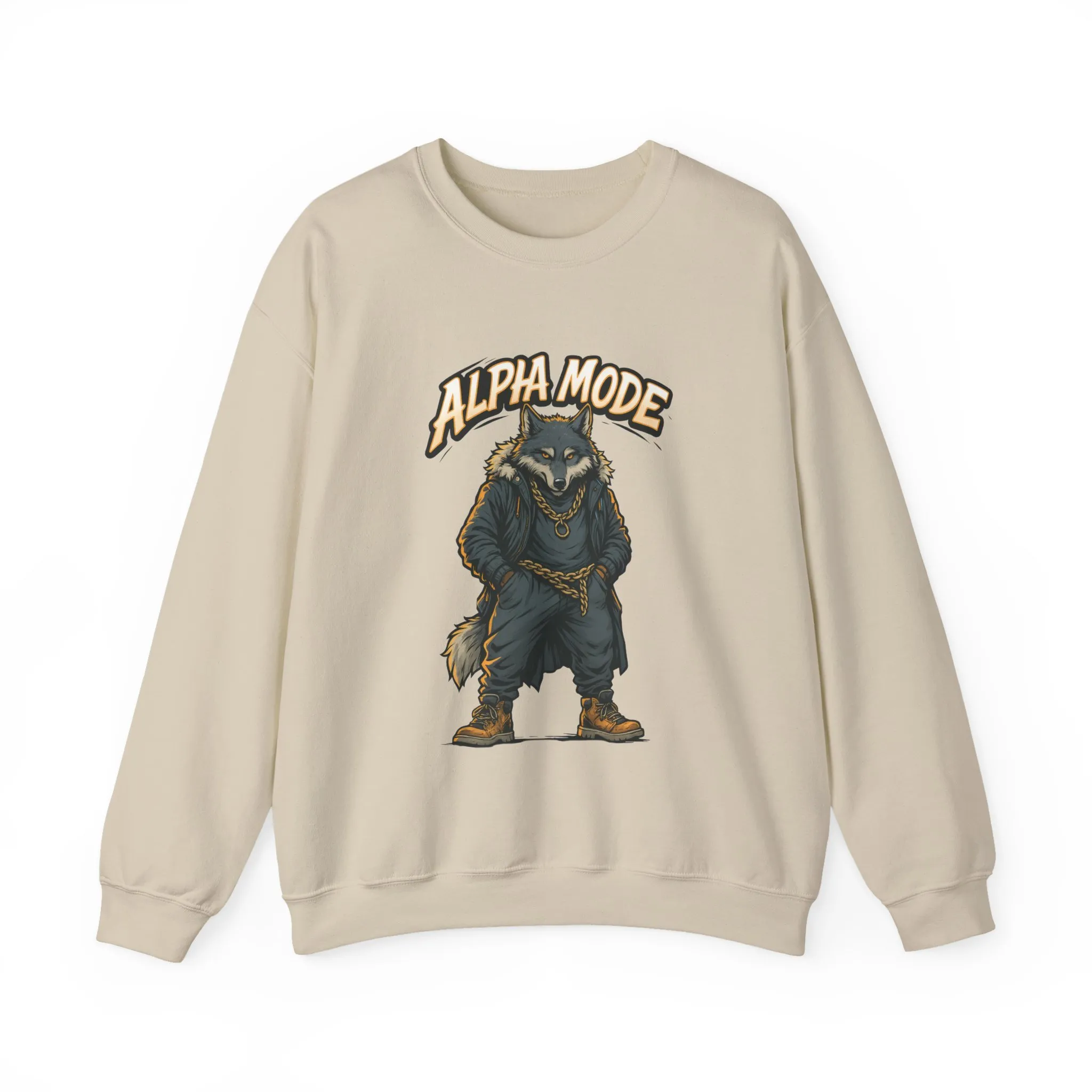 Alpha Mode Wolf Crewneck Sweatshirt, Mens Streetwear Pullover, Hip Hop Savage Wolf Sweater, Alpha Male Graphic Crewneck, Urban Wolf Gift - Image 7