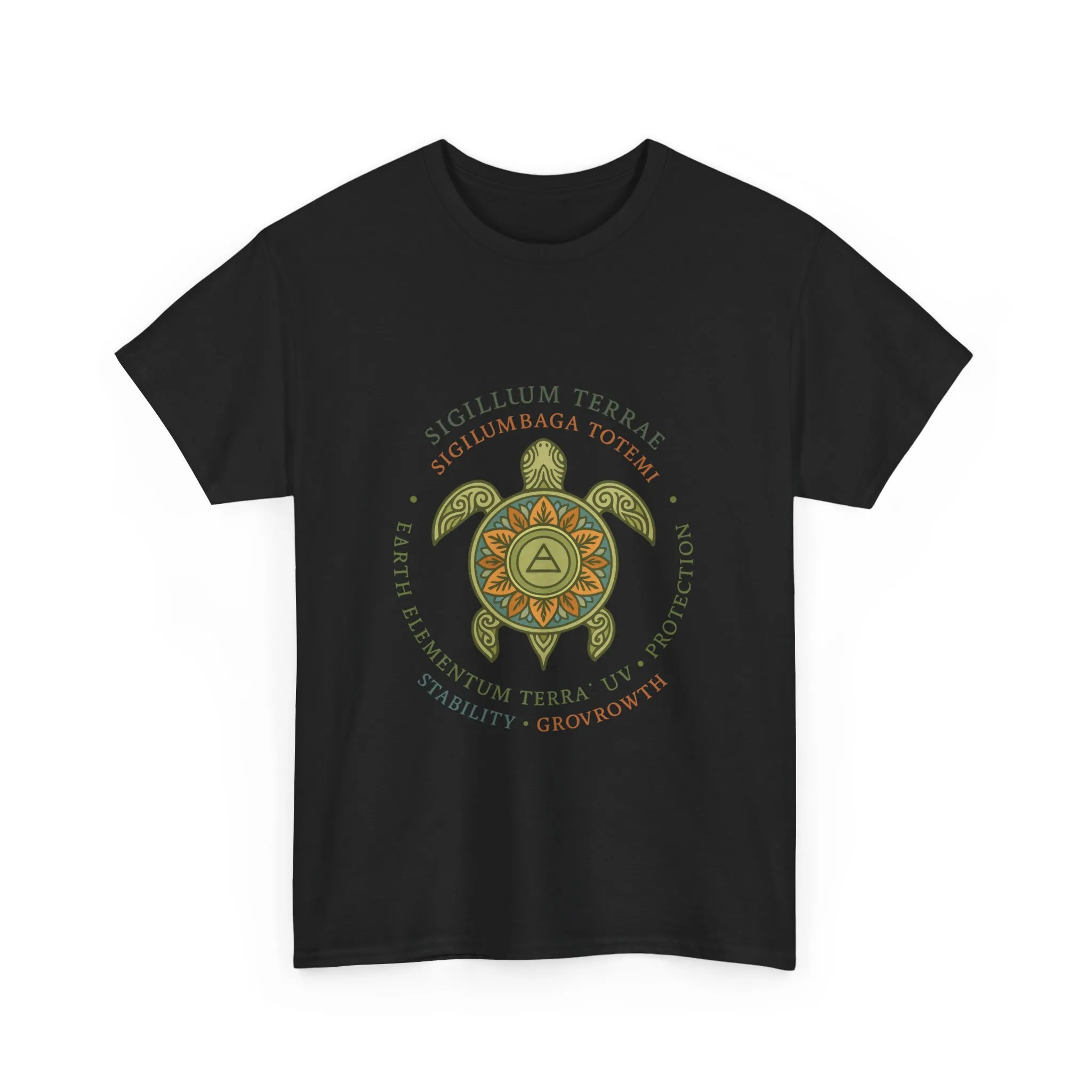 Earth Totem Turtle Unisex T-Shirt, Sigillum Terrae Symbol, Elemental Growth Unisex Tee, Spiritual UV Protection Shirt, Nature Symbol Gift - Image 9