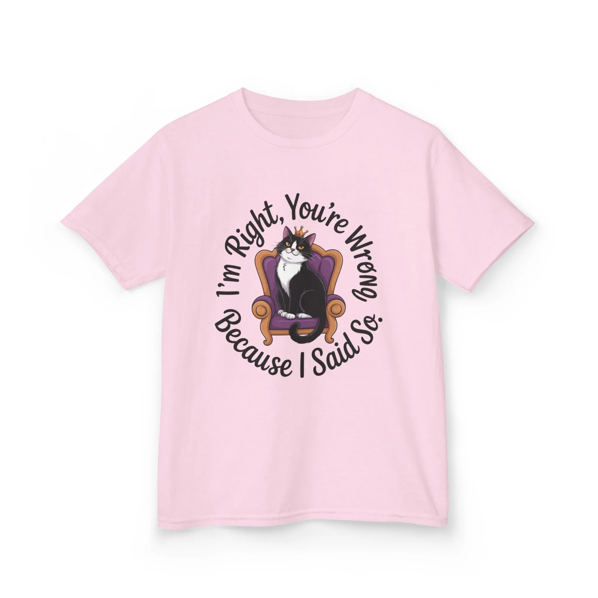 Girls Funny Sassy Cat T-Shirt - I'm Right You're Wrong, Cute Gift for Cat Lovers, Humor Tee for Teens, Birthday Gift,Tee for Confident Teens - Image 13