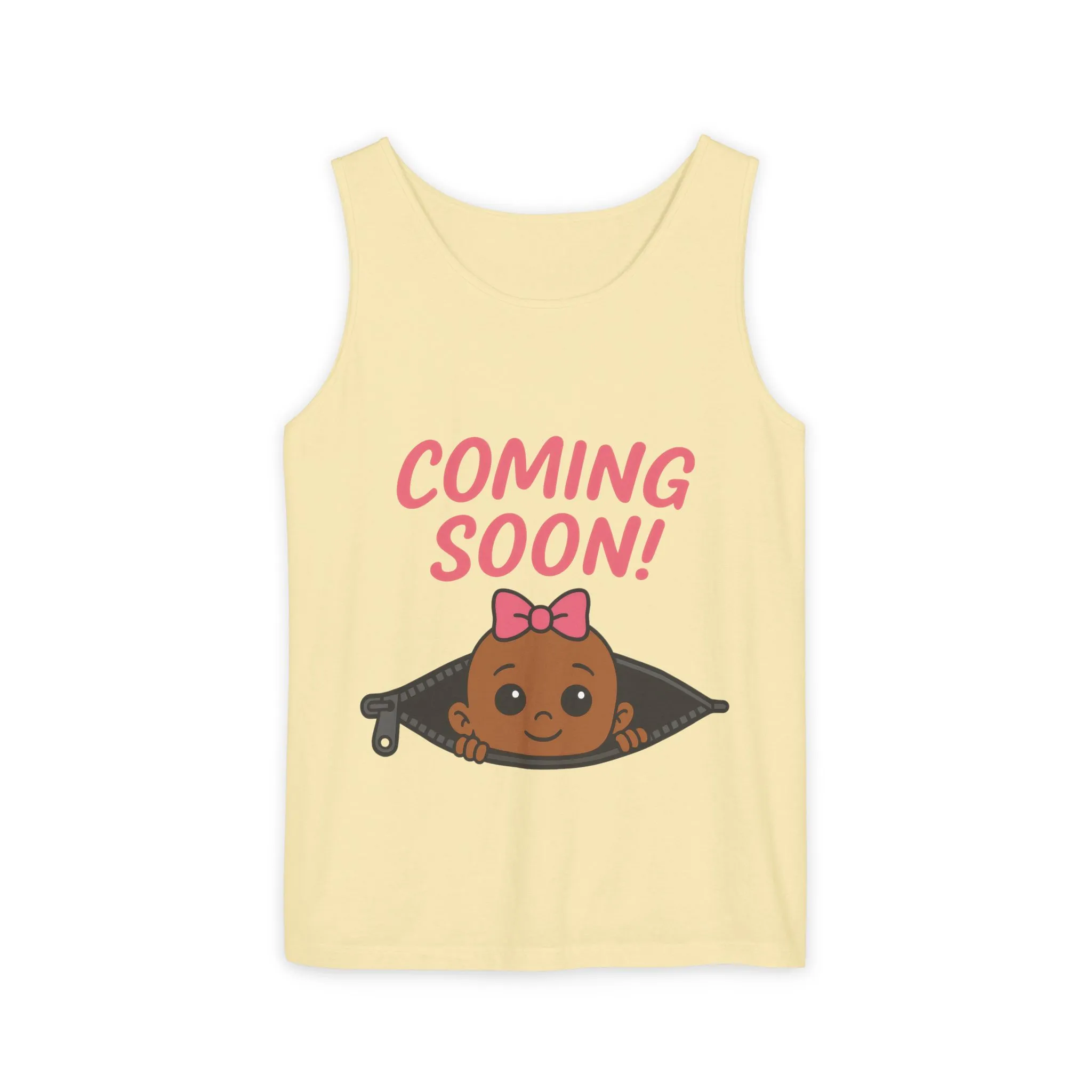 Coming Soon Maternity Tank Top, Cute Baby Girl Pregnancy Announcement Shirt, Expecting Mom Gift, Gender Reveal Tank, Baby Shower Gift - Image 2