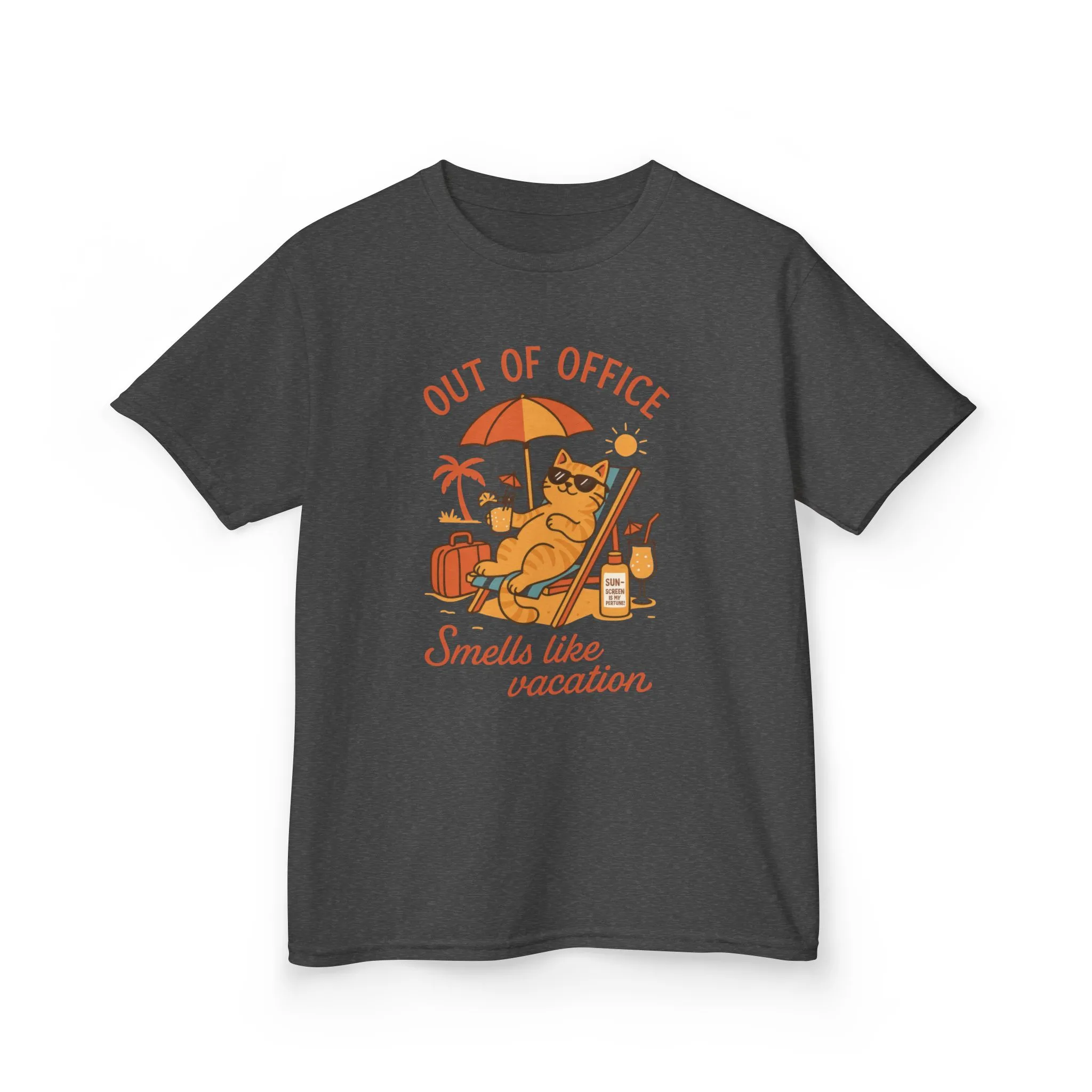 Funny Cat Vacation T-Shirt for Kids, Out of Office Beach Shirt, Summer Holiday Tee, Summer Fun, Beachwear, Travel Tee, Gift for Kids - Image 10