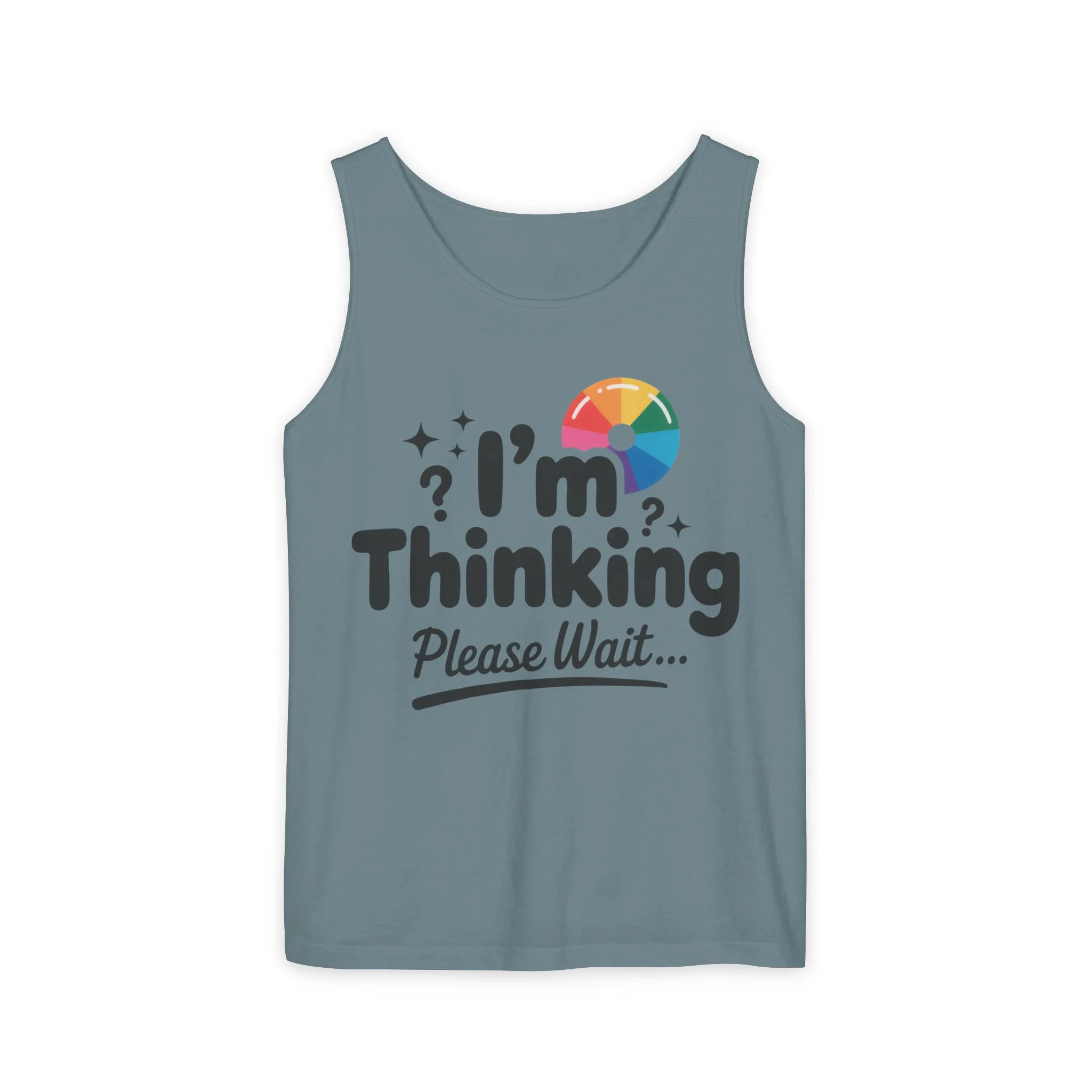 Funny - Im Thinking Please Wait - Mens Tank Top, Cute Geeky Gift for Introverts, Programmers, Designers, Fun Humor Shirt, Gift for Adults - Image 29