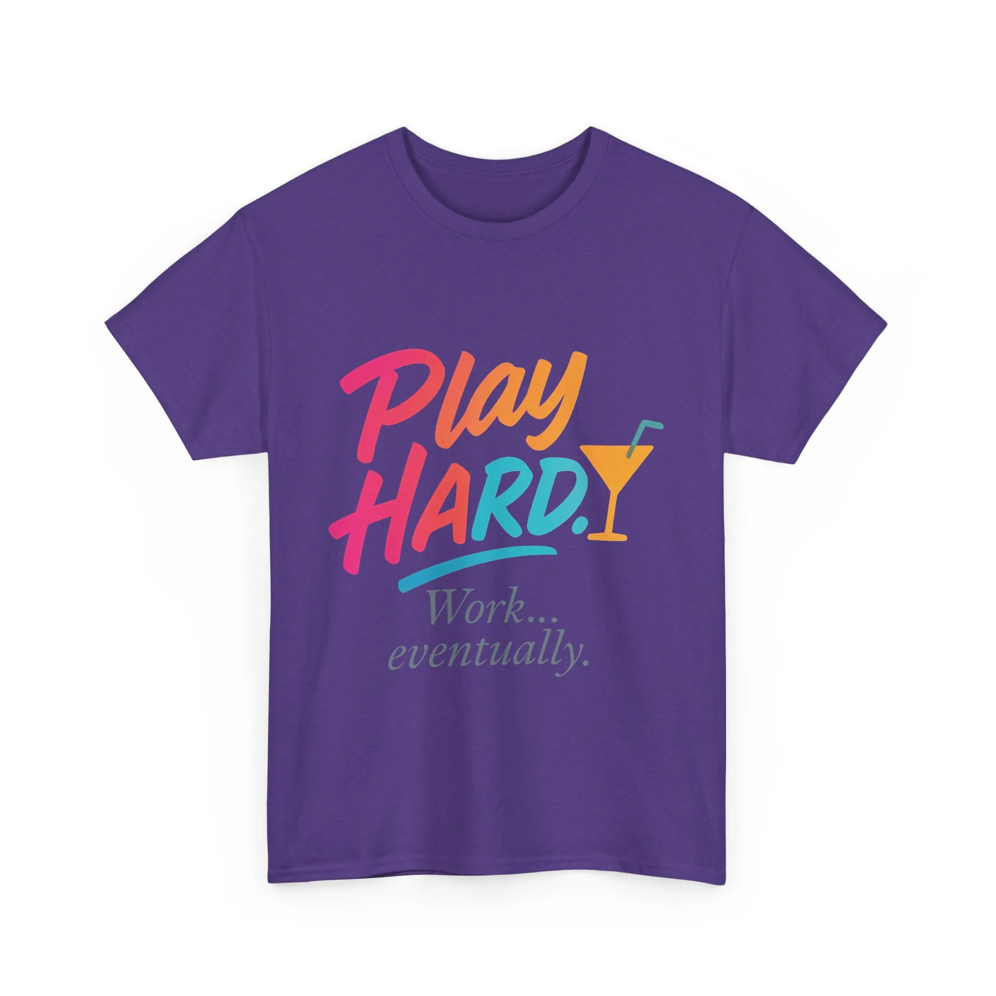 Play Hard Work Eventually T-Shirt, Funny Cocktail Graphic Tee, Pink Womens Party Shirt, Relaxed Vacation Top - Image 22