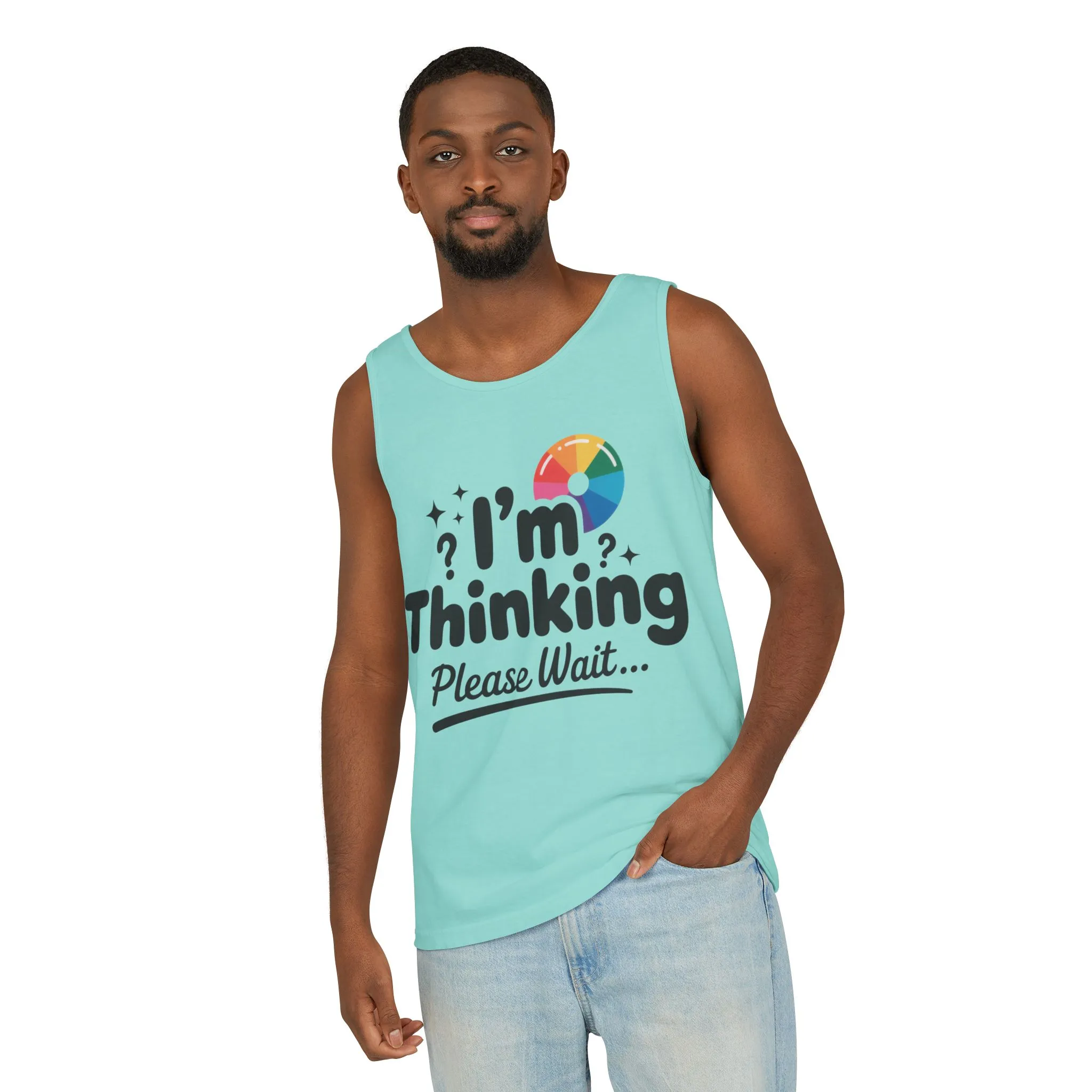 Funny - Im Thinking Please Wait - Mens Tank Top, Cute Geeky Gift for Introverts, Programmers, Designers, Fun Humor Shirt, Gift for Adults - Image 10