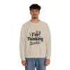 Funny - Im Thinking Please Wait - Mens Sweatshirt, Cute Geeky Gift for Introverts, Programmers, Designers, Humor Crewneck, Gift for Adults