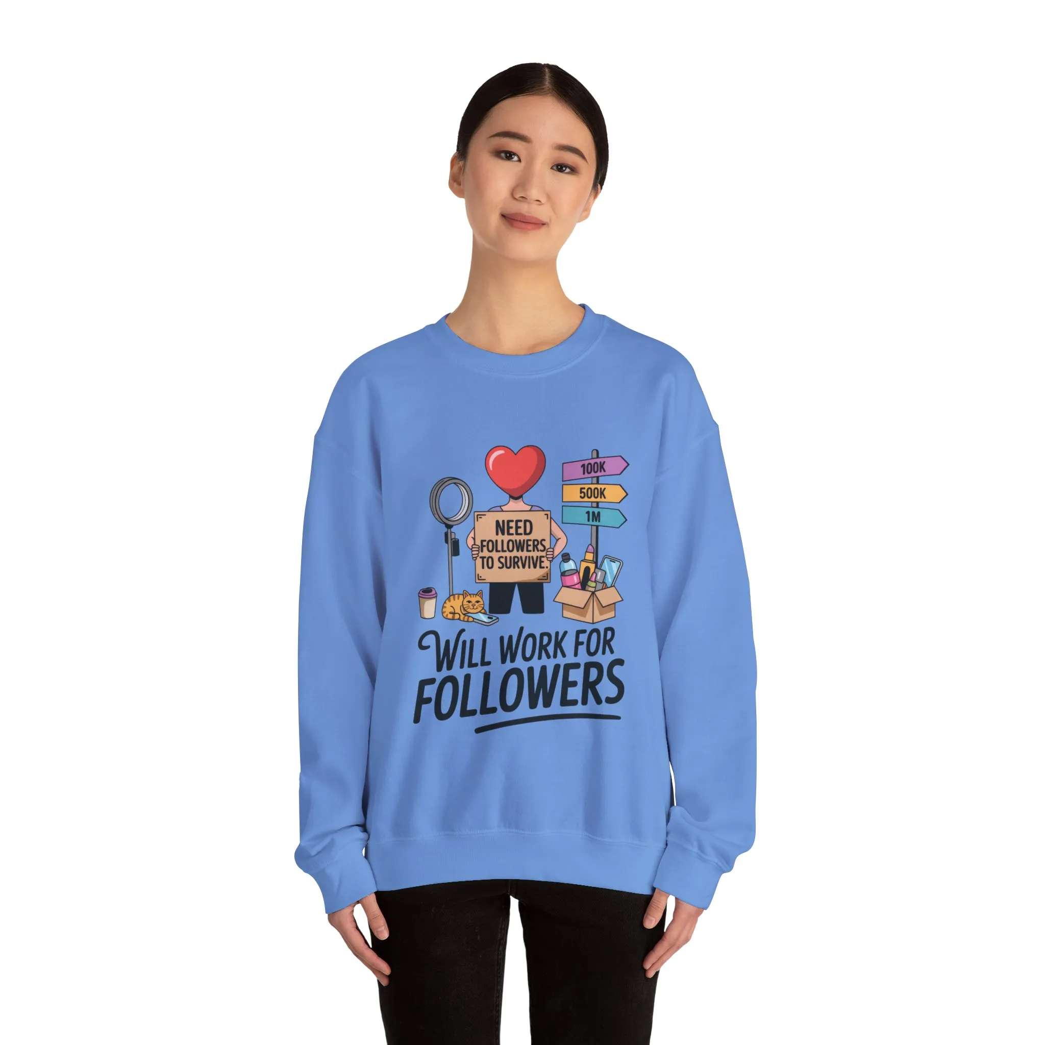 Funny Influencer Womens Sweatshirt, Social Media Sweatshirt, Humor Gifts, Crewneck for Influencers, Casual Wear, Womens Cozy Meme Top - Image 11