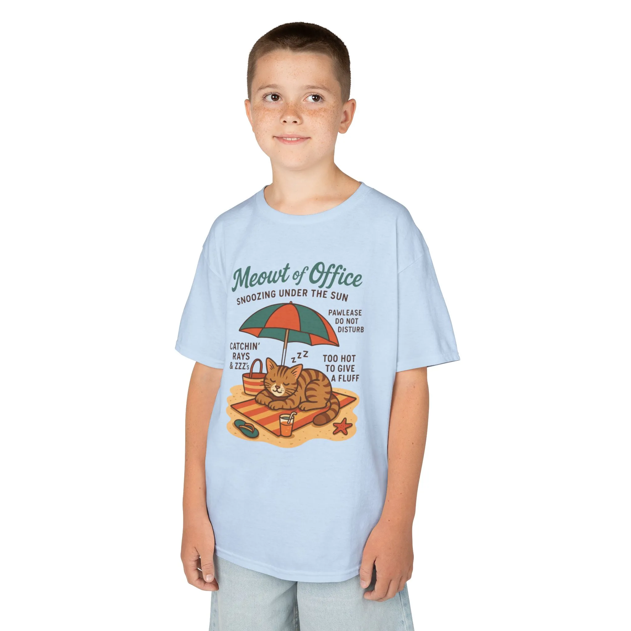Kids Cat-Themed T-Shirt - Meowt of Office, Cute Summer Tee, Cat Lover Gift, Fun Playwear, Summer Beach Vacation Tee - Image 21
