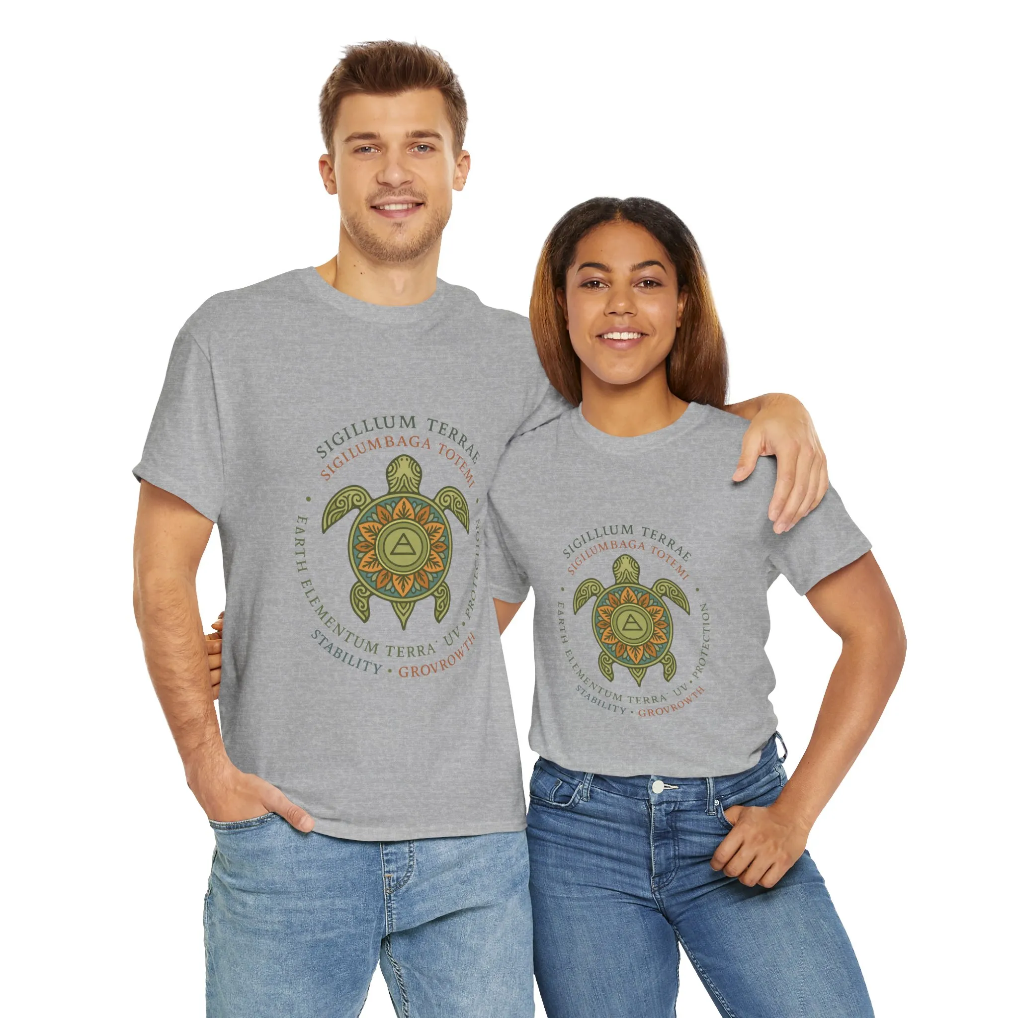 Earth Totem Turtle Unisex T-Shirt, Sigillum Terrae Symbol, Elemental Growth Unisex Tee, Spiritual UV Protection Shirt, Nature Symbol Gift - Image 15
