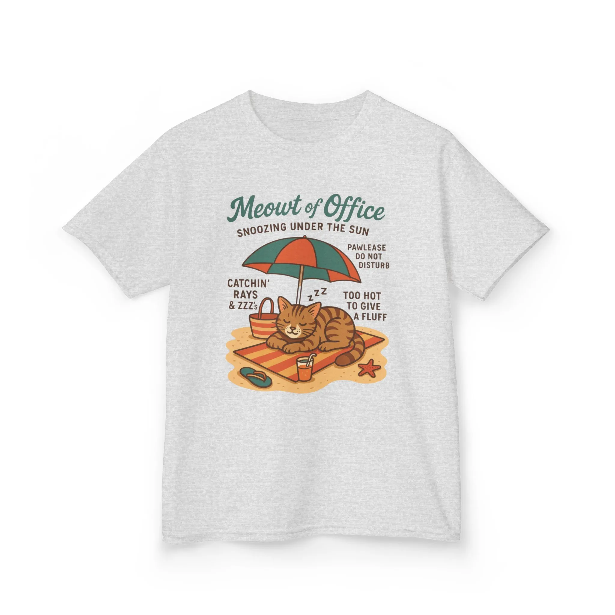 Kids Cat-Themed T-Shirt - Meowt of Office, Cute Summer Tee, Cat Lover Gift, Fun Playwear, Summer Beach Vacation Tee - Image 7