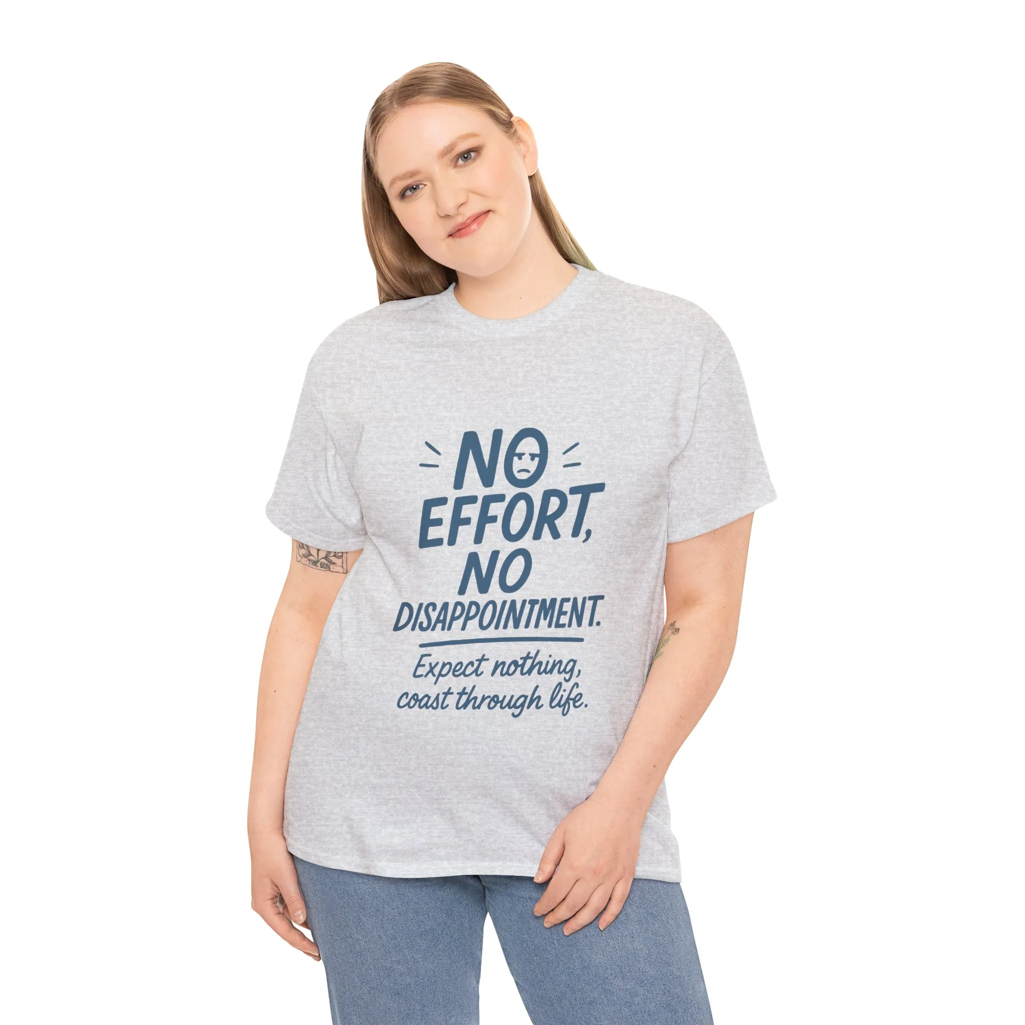 Funny No Effort Womens T-Shirt, No Disappointment Lazy Life Quote Shirt, Cute Graphic Tee for Her, Life Philosophy Shirt, Gift Idea - Image 9