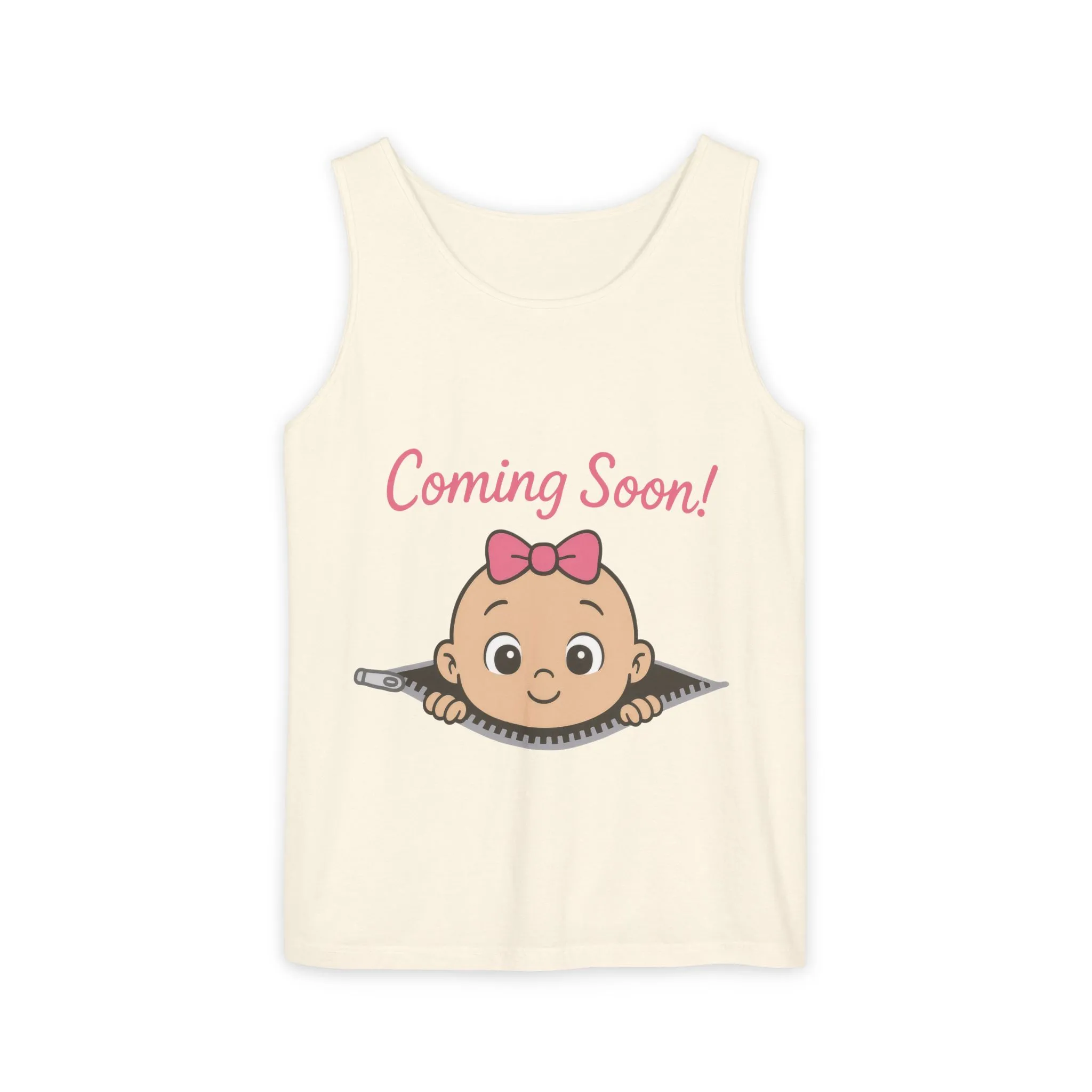 Coming Soon Maternity Tank Top, Cute Baby Girl Pregnancy Announcement Shirt, Expecting Mom Gift, Gender Reveal Tee, Baby Shower Gift - Image 3