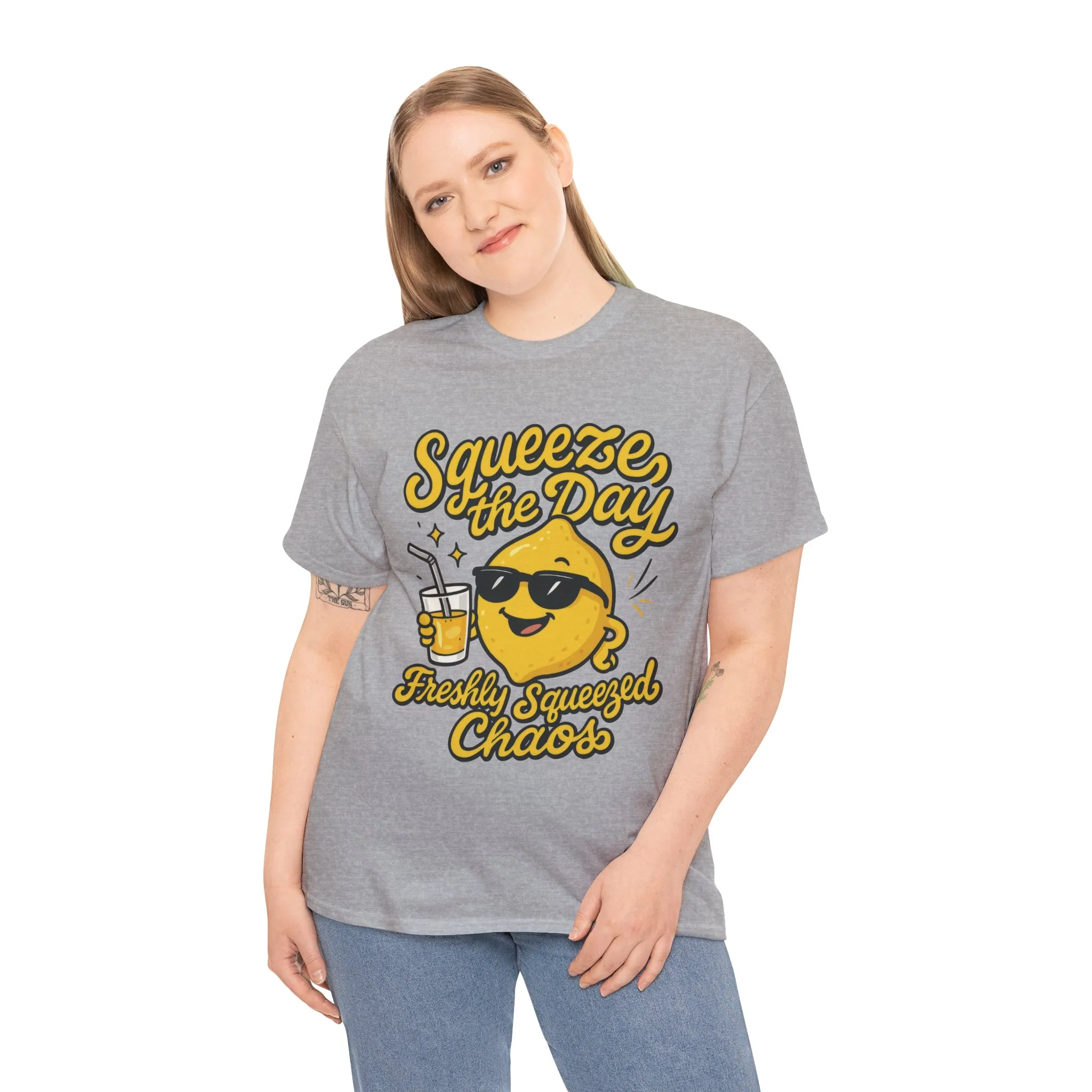 Funny Lemon Shirt for Women - Squeeze The Day Freshly Squeezed Chaos Tee - Cute Positive Citrus Graphic Tee, Fun Summer Tee for Beach Vibes - Image 12