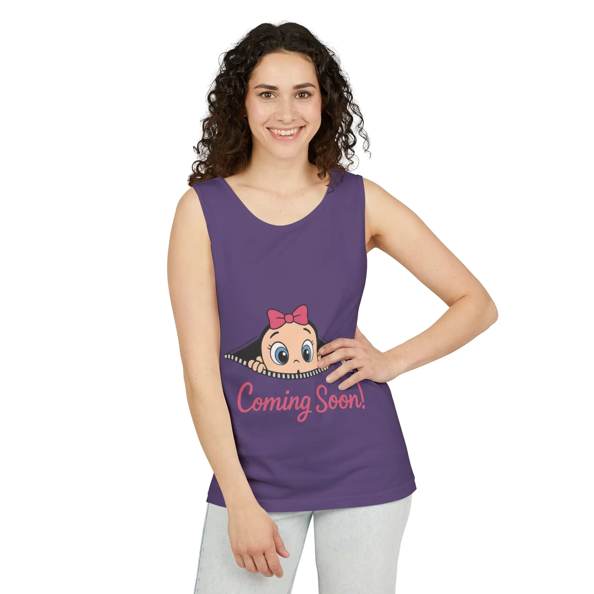 Coming Soon Maternity Tank Top, Cute Baby Girl Pregnancy Announcement Shirt, Expecting Mom Gift, Gender Reveal Tank, Baby Shower Gift - Image 28