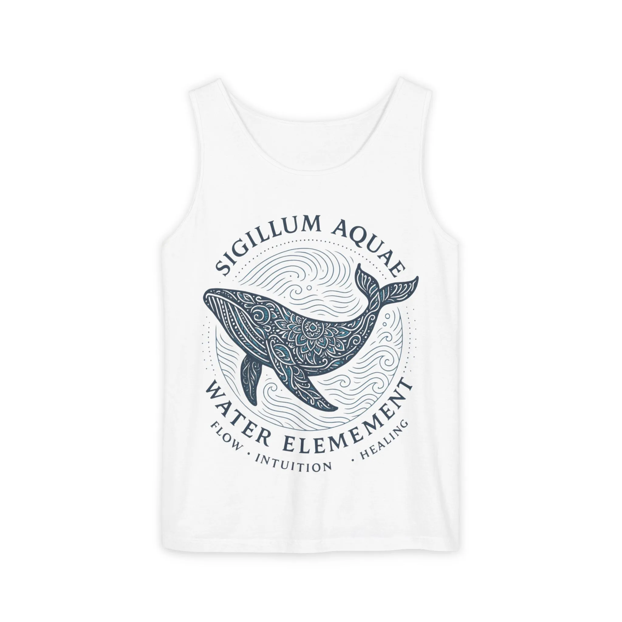 Water Element Whale Tank Top, Sigillum Aquae Symbol, Spiritual Ocean Totem Tee, Nature Energy Tee, Beachwear, Mindfulness Fashion - Image 4