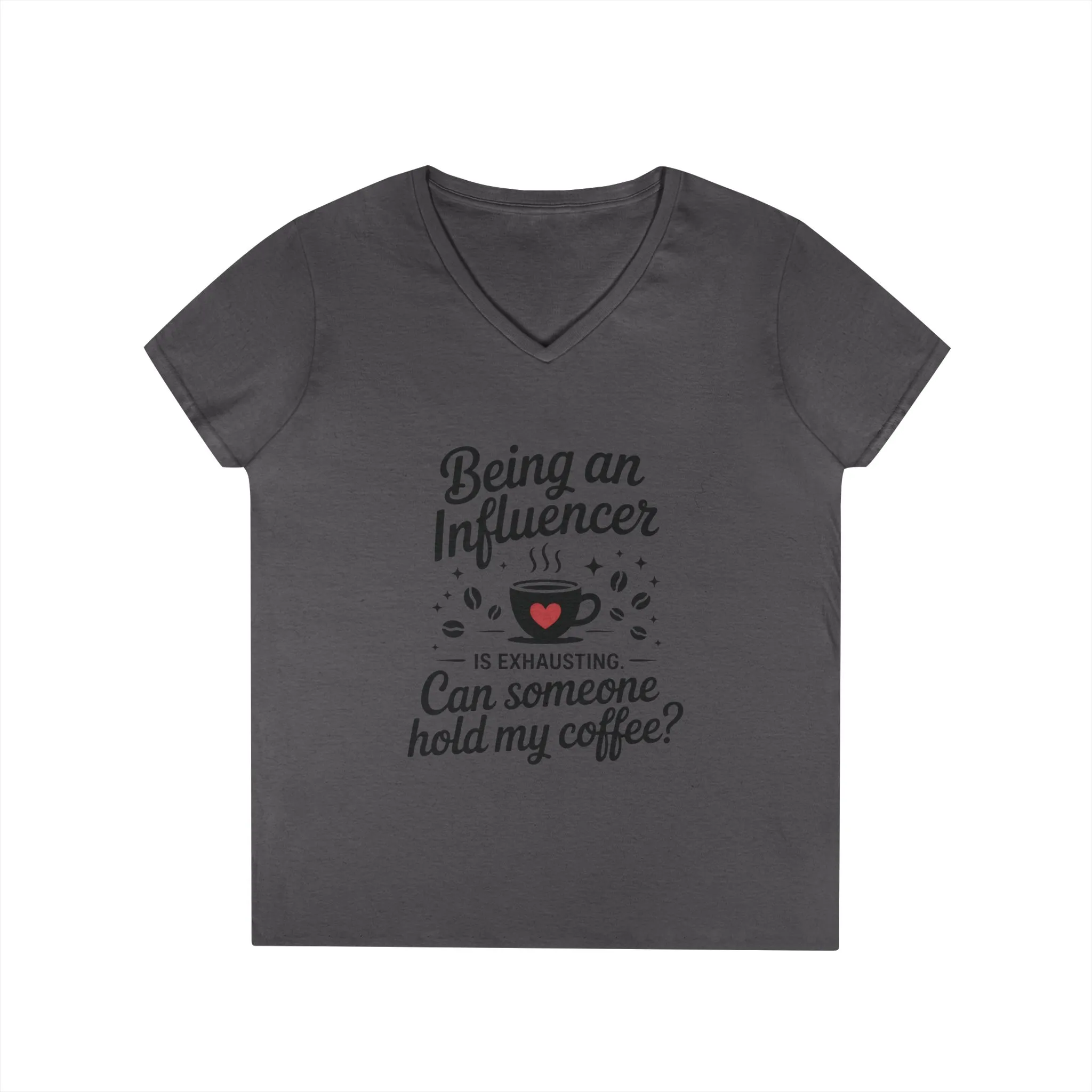 Funny Influencer V-Neck T-Shirt, Social Media Humor Womens Tee, Content Creators, Instagram girl top, tiktok fashion, gift for Coffee Lovers - Image 16