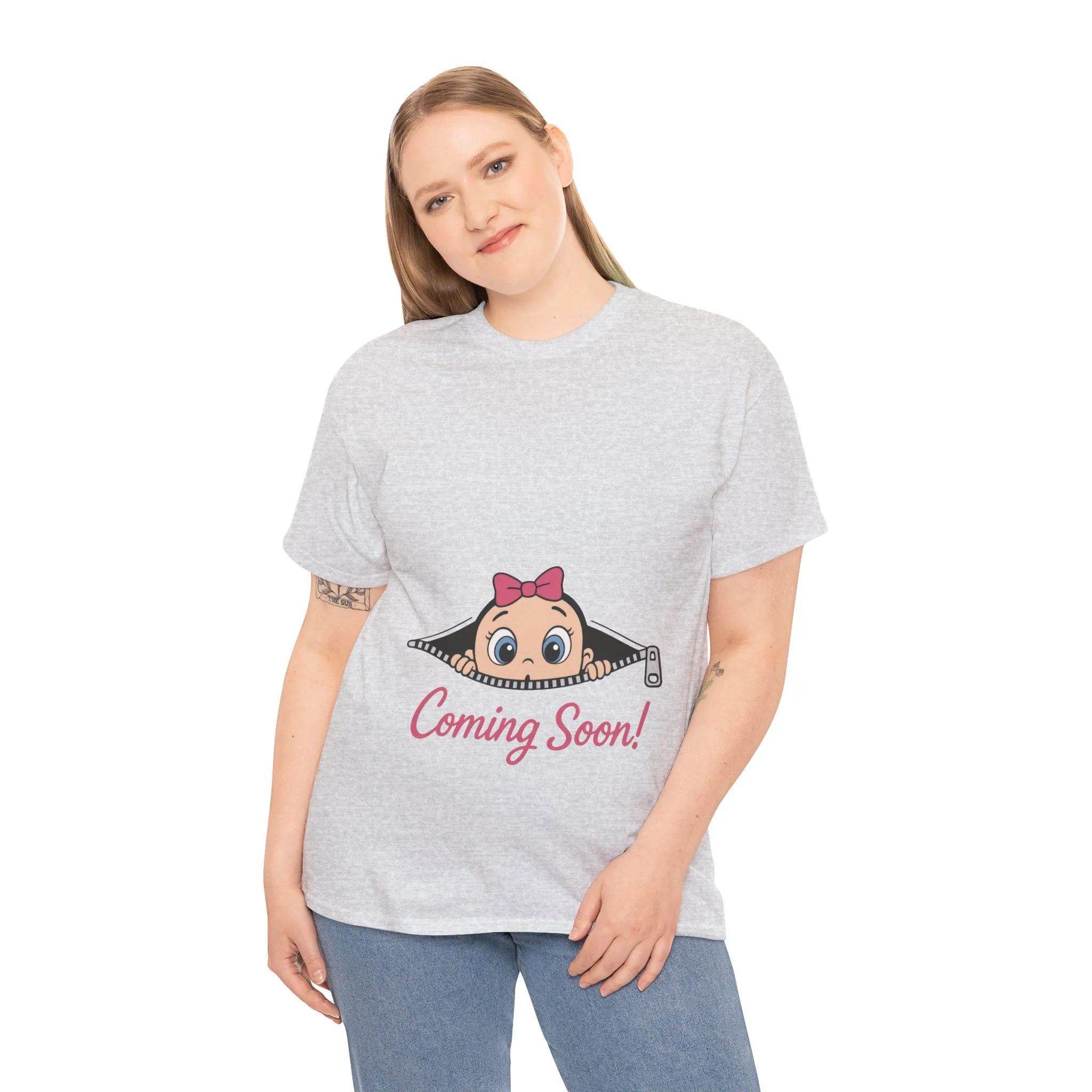 Coming Soon Maternity T-Shirt, Cute Baby Girl Pregnancy Announcement Shirt, Expecting Mom Gift, Gender Reveal Tee, Baby Shower Gift