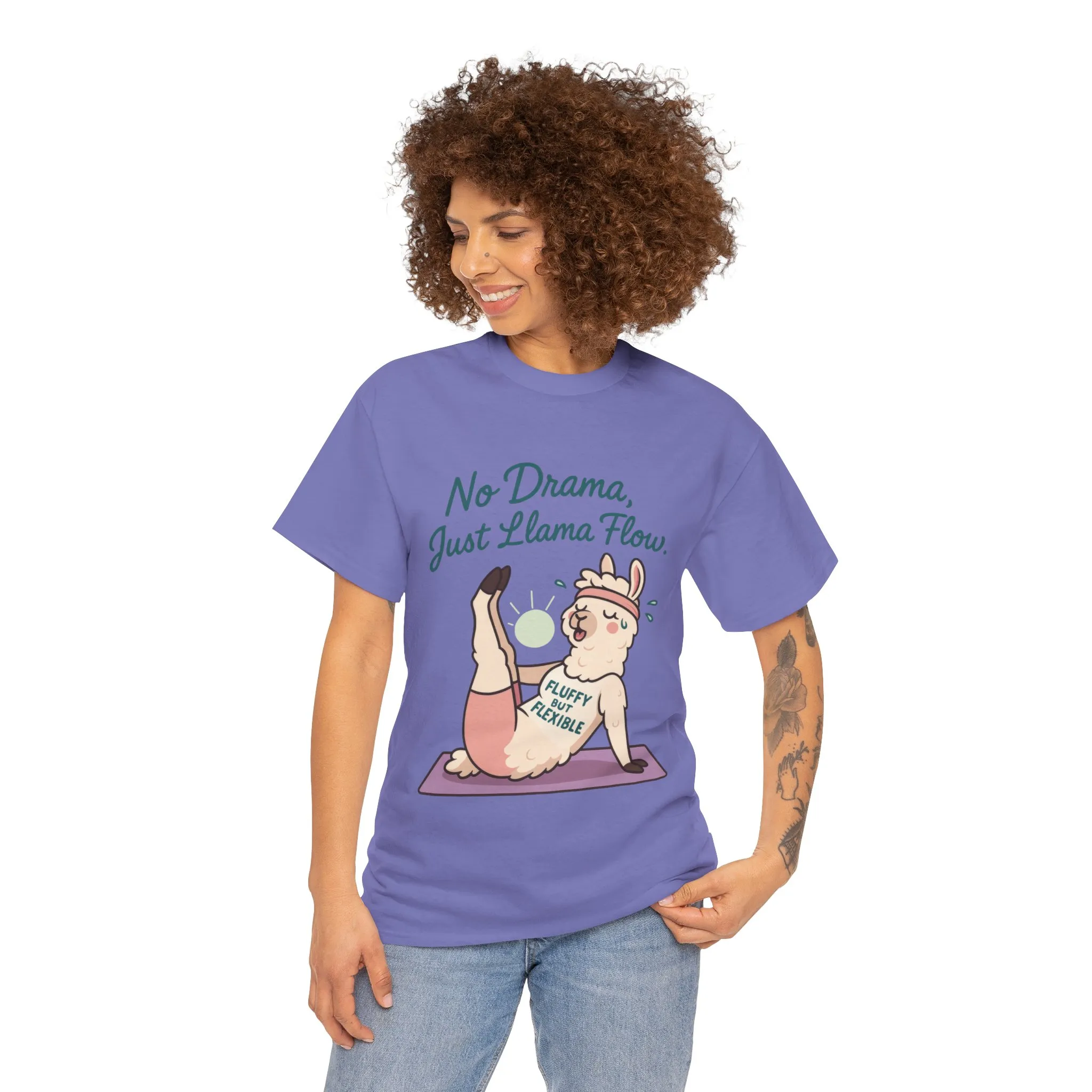 No Drama Llama Yoga Tee, Funny Yoga Llama T-Shirt for Women, Gift for Yoga Lovers, Fun Yoga T-Shirt for Animal Lovers, Humor Shirt - Image 26