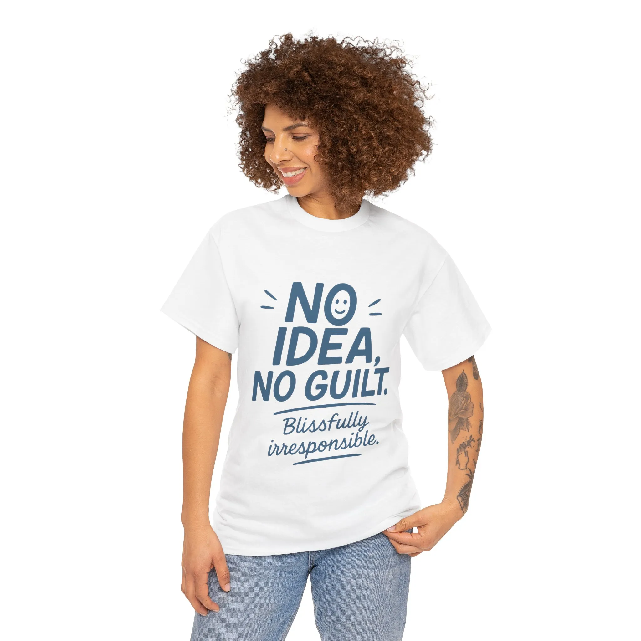 Funny No Idea Womens T-Shirt, No Guilt Quote Shirt, Irresponsible Humor Tee, Relaxed Fit Gift for Her, Funny Quote Shirt, Funny Quote Shirt - Image 5