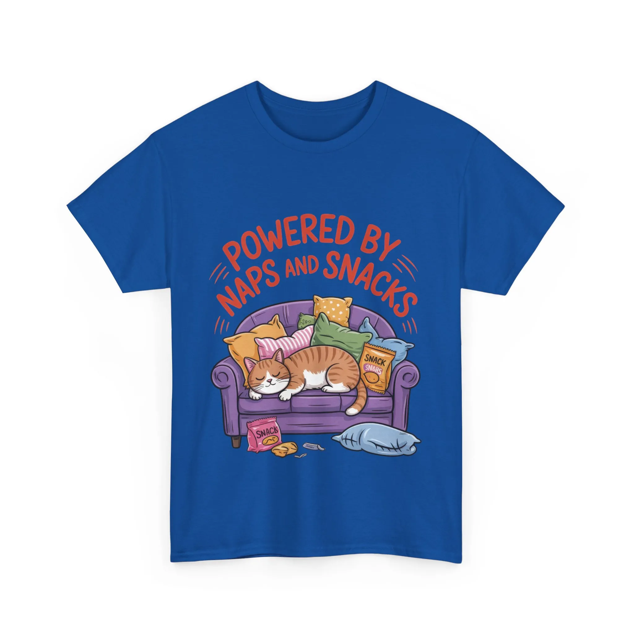 Powered by Naps and Snacks Cat T-Shirt, Funny Lazy Cat Lover Womens Tee, Cute Humor Shirt, Cozy Gift for Her, Cozy Cat Lover T-Shirt - Image 16