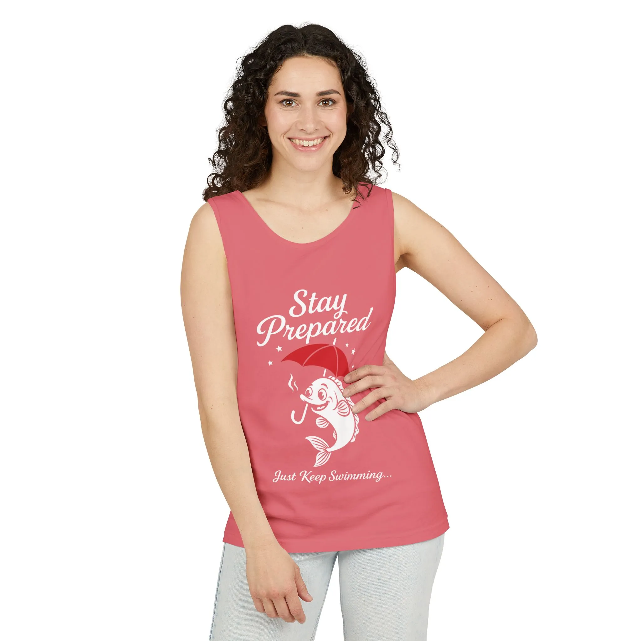 Stay Prepared Fish Womens Tank Top - Funny Just Keep Swimming Sleeveless Shirt - Cute Nautical Summer Top, Beachwear, Pool Party Must-Have - Image 16
