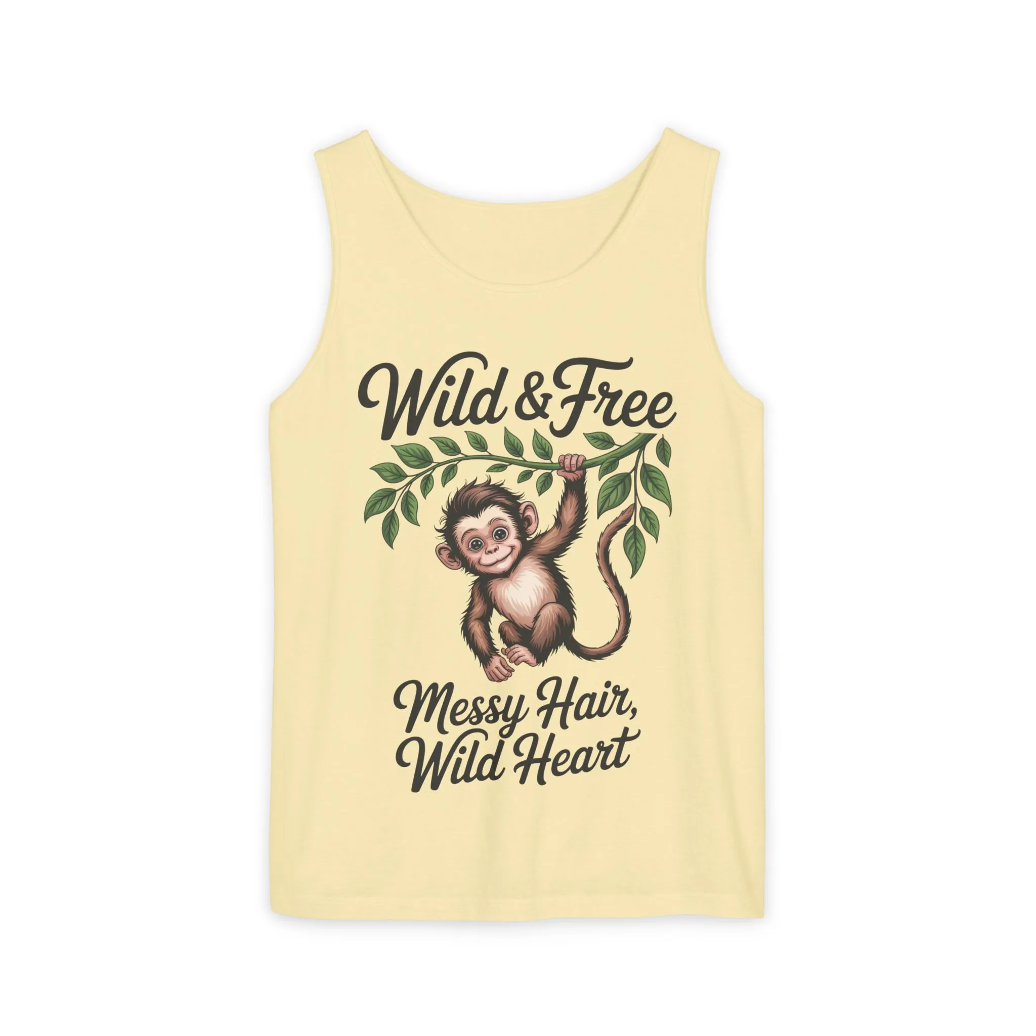 Wild & Free Monkey Tank Top, Messy Hair Wild Heart Womens Tank, Cute Jungle Animal Shirt, Boho Adventure Tank, Fun Nature Lover Gift - Image 2